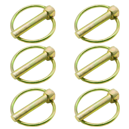Six Piece Lynch Pin Kit With Ring For Trucks Trailers Tractors Lawnmowers Trolleys And More 5/16 By 1-3/4 Inch; pins shown