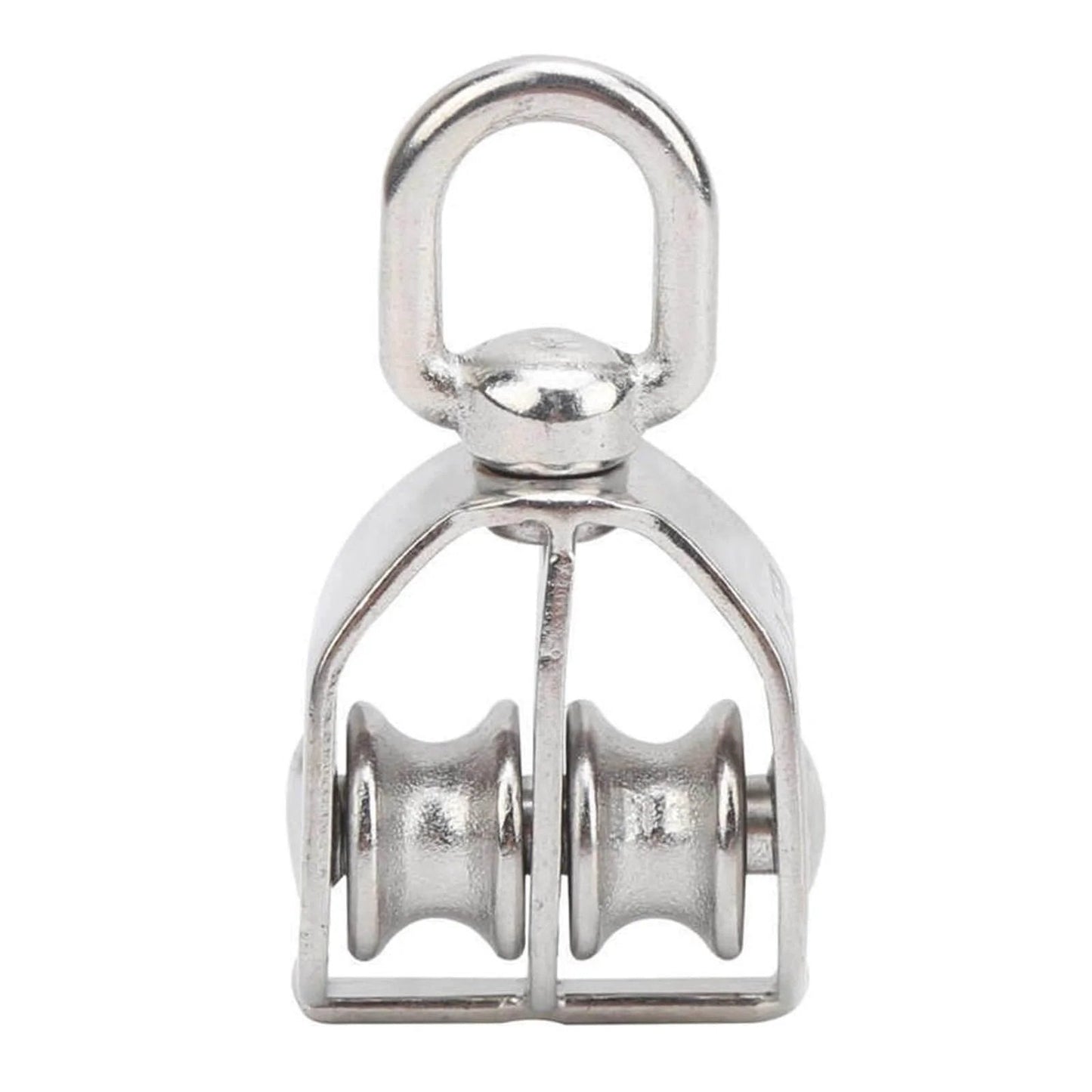 10Pcs M15 Pulley Block 304 Stainless Steel Heavy Duty Traction Wheel Single/Double Wheel Lifting Rope Block(Single)