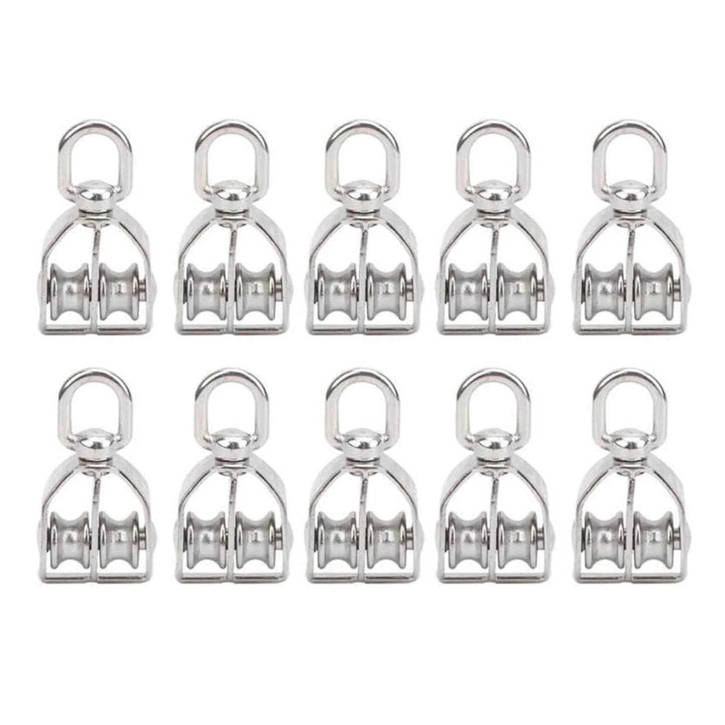 10Pcs M15 Pulley Block 304 Stainless Steel Heavy Duty Traction Wheel Single/Double Wheel Lifting Rope Block Wholesale(Single)