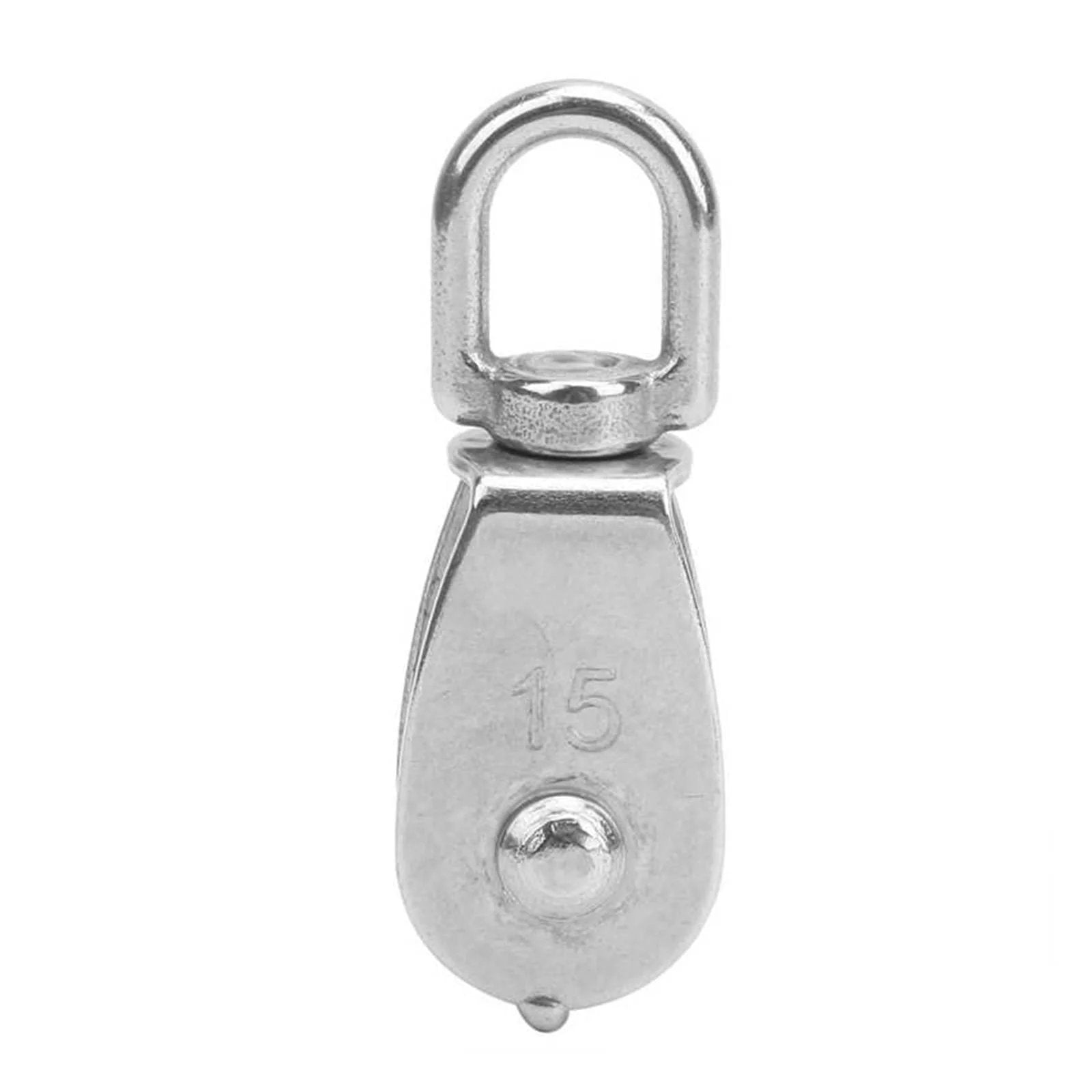 10Pcs M15 Pulley Block 304 Stainless Steel Heavy Duty Traction Wheel Single/Double Wheel Lifting Rope Block Wholesale(Single)