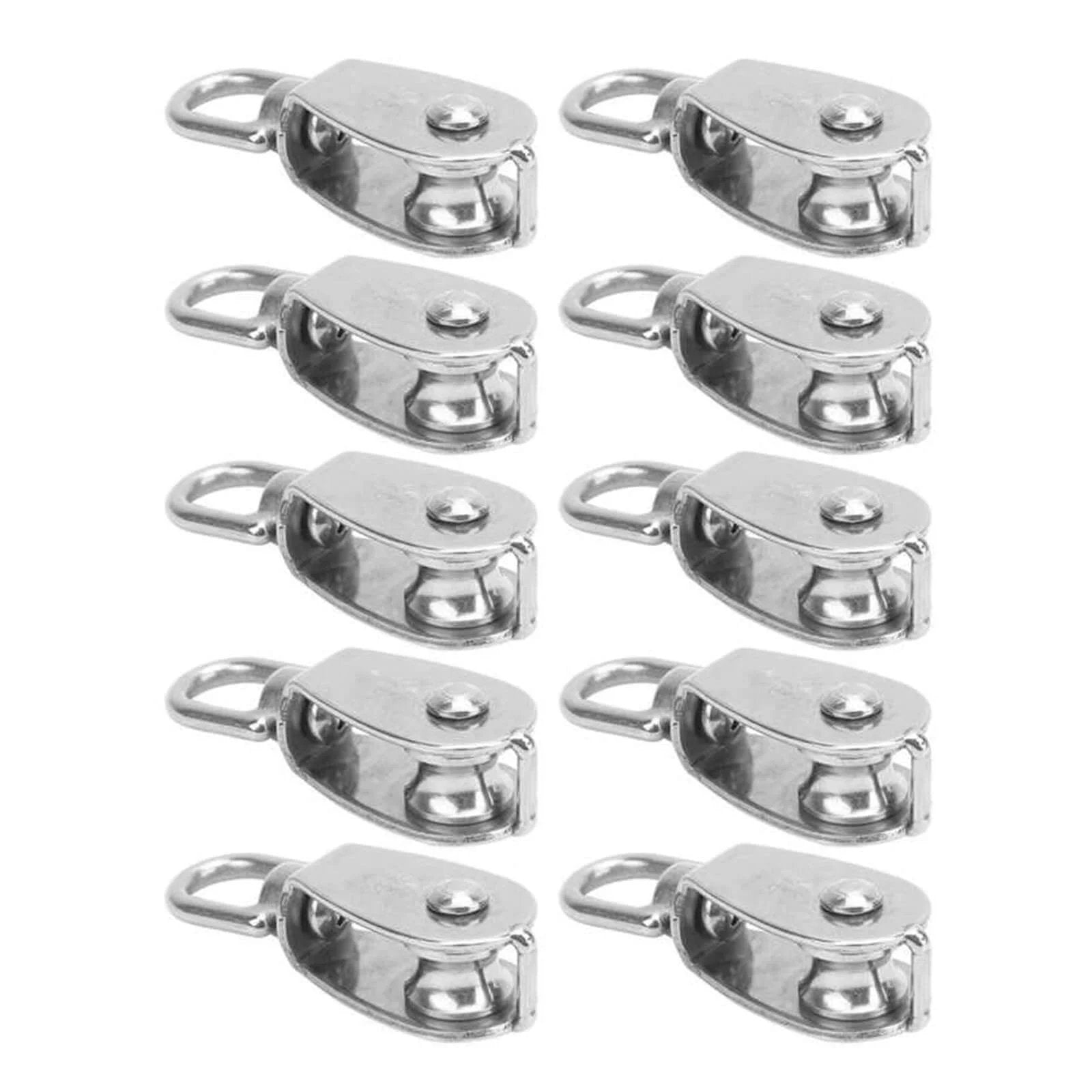 10Pcs M15 Pulley Block 304 Stainless Steel Heavy Duty Traction Wheel Single/Double Wheel Lifting Rope Block Wholesale(Single)