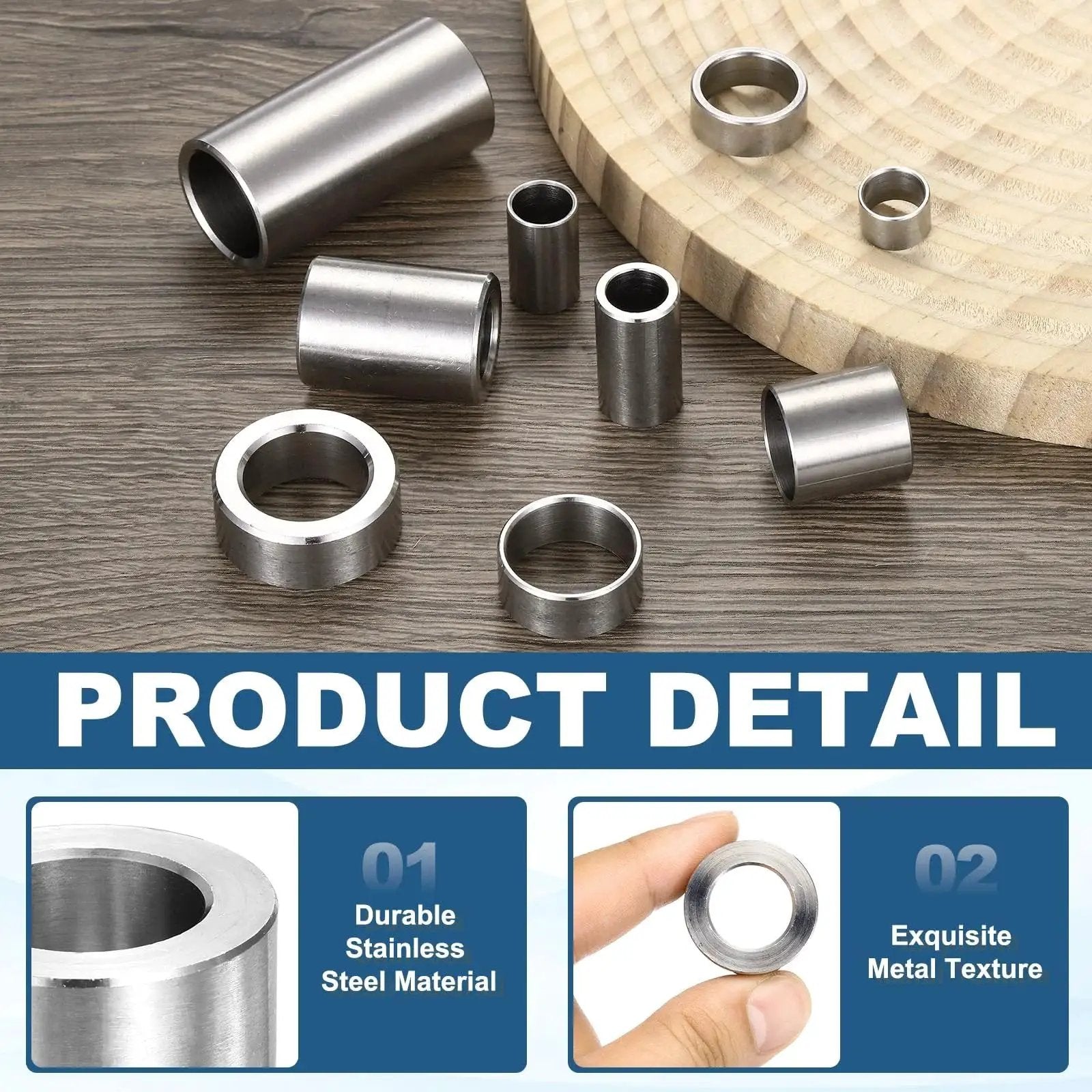 Set Of Four M16 Stainless Steel Spacers Unthreaded Round Standoff Bushings 16mm ID 26mm OD 12mm Length for diverse applications