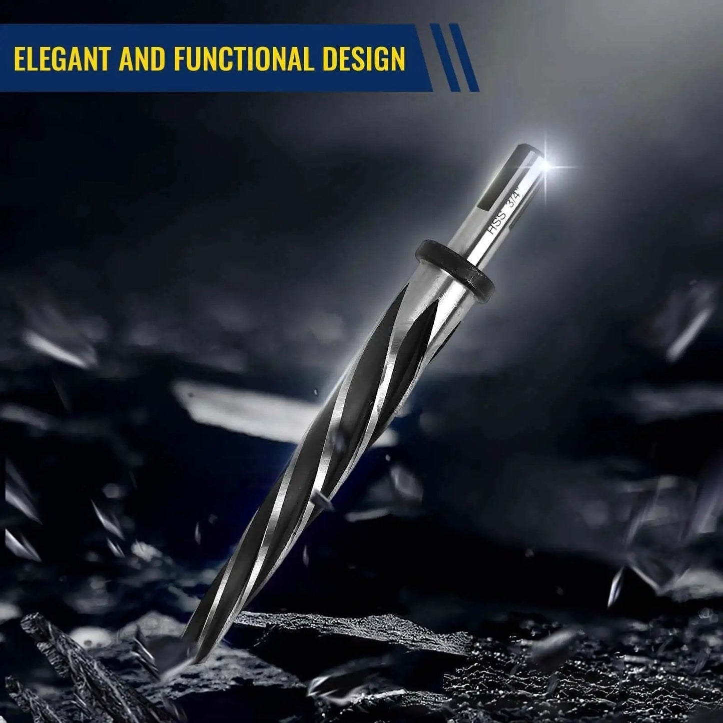 5 Piece M2 HSS Taper Chucking Reamer Set With Sizes One Inch Three Quarter Inch Five Eighth Inch Half Inch Three Eighth Inch And Shank Type Half Inch Three Flat Round For Bridge Construction Reaming Drill Bits For Steel Metal Wood Alloy Durable Heavy Duty close-up