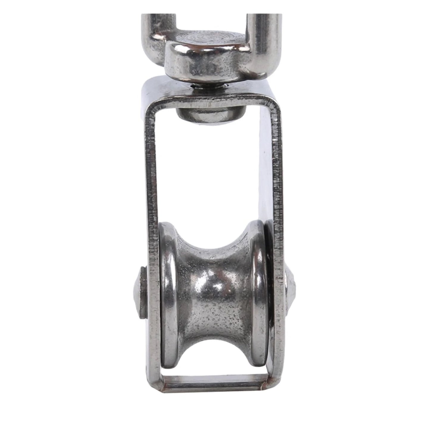 M25 Stainless Steel Pulley Single/Double Wheel Swivel Lifting Rope Pulley Set Bearing Lifting Wheel Tools(M25,Double Pulley)