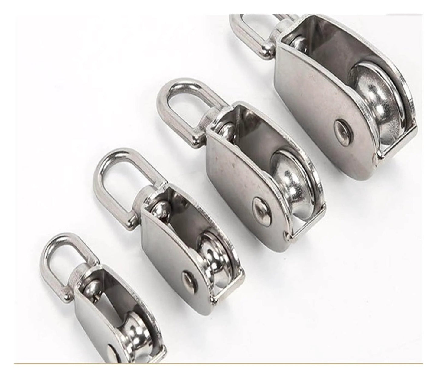 Stainless Steel Pulley M25 Single Wheel Swivel Lifting Rope Pulley Set Lifting Wheel Tools Crank Pulley(M25) in various sizes