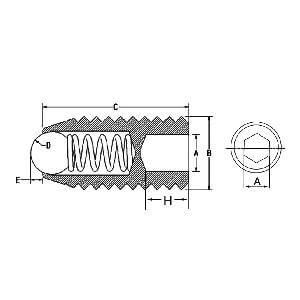 M3 6mm Length - Stainless Steel Ball Plunger / Hex Head