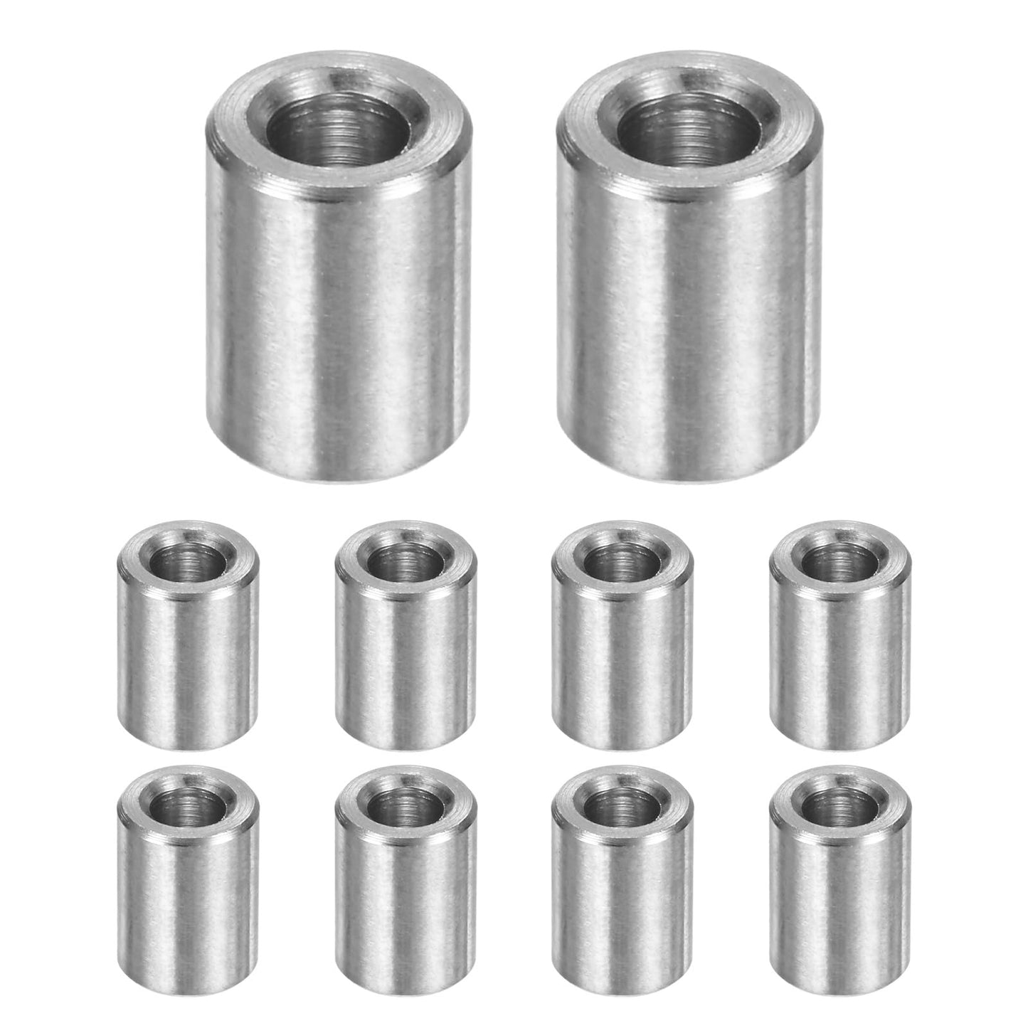 10 Pcs M3 304 Stainless Steel Spacers 3mm ID By 6mm OD By 8mm Length Standoff Bushings Plain Finish Silver For Screws Bolts DIY And Heavy Duty Projects