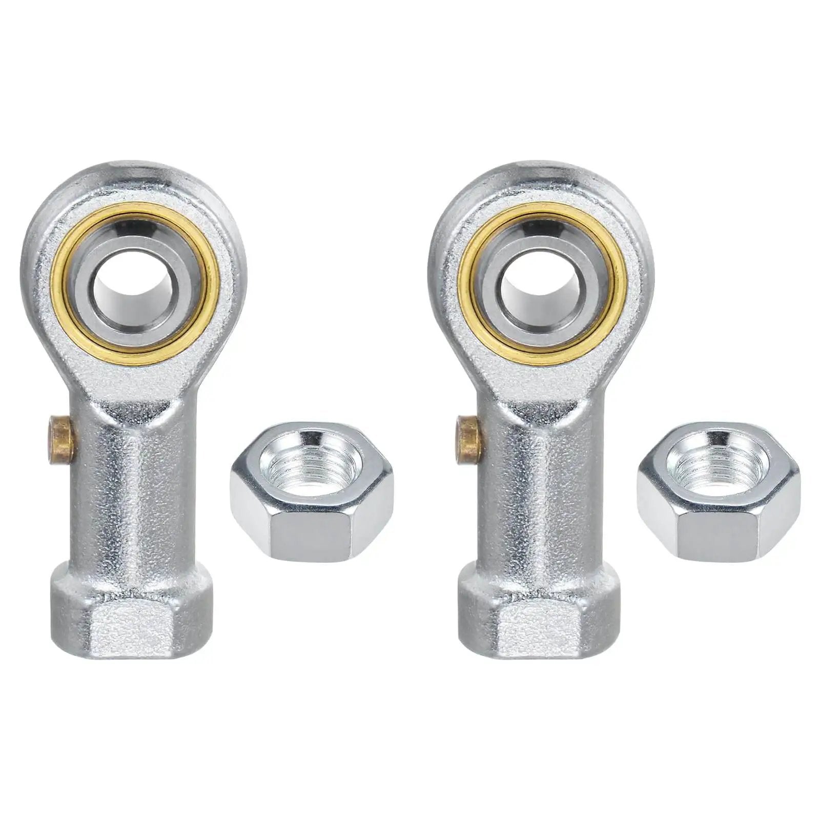 2-Pack PHS6 Rod End Bearing With M6x1.0 Left-Hand Thread Self-Lubricating Female Thread Steel Joint Rod Ends With Jam Nuts