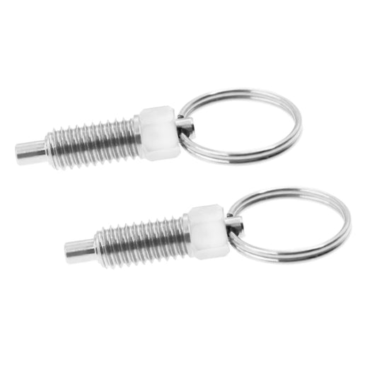 M6-3mm Stainless Steel Spring Plunger with Pull Ring, Stubby Hand-Retractable Non-Locking Index Plunger, 2 PCS for industrial use