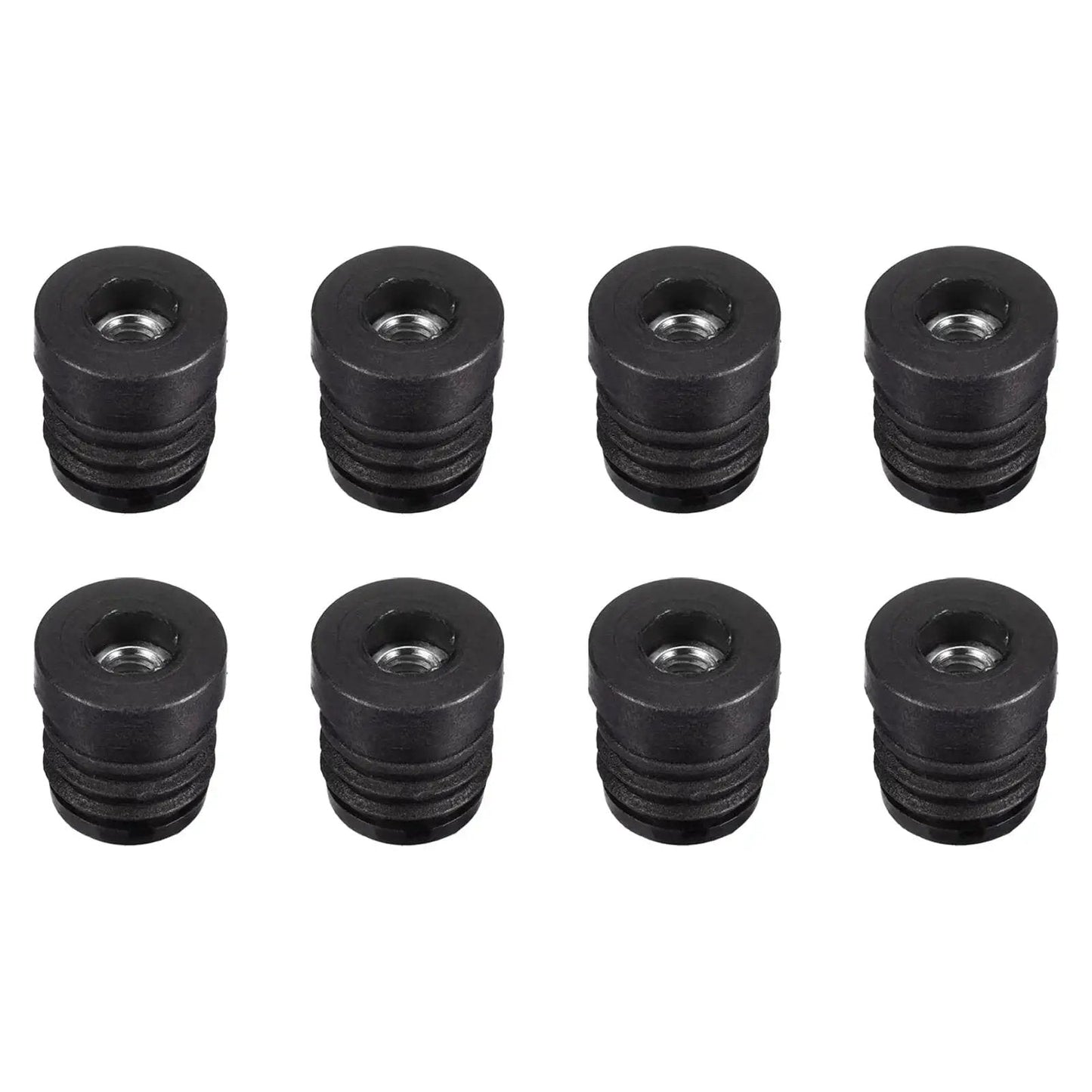 8 Pieces Round Tube Inserts With M6 Thread For 19mm Diameter Round Tubes 0.75 Inch Outer Diameter Black Plastic Plug