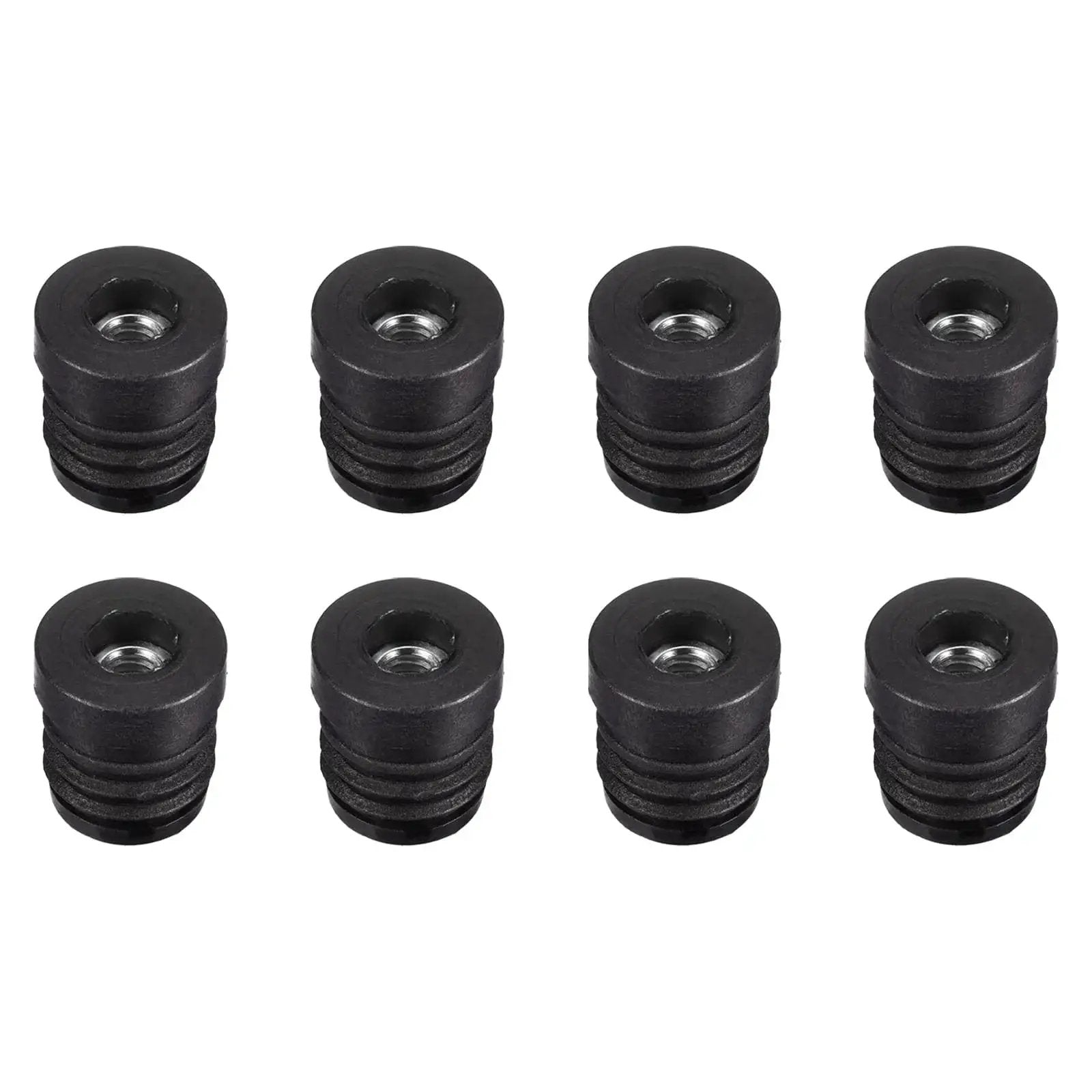 8 Pieces Round Tube Inserts With M6 Thread For 19mm Diameter Round Tubes 0.75 Inch Outer Diameter Black Plastic Plug