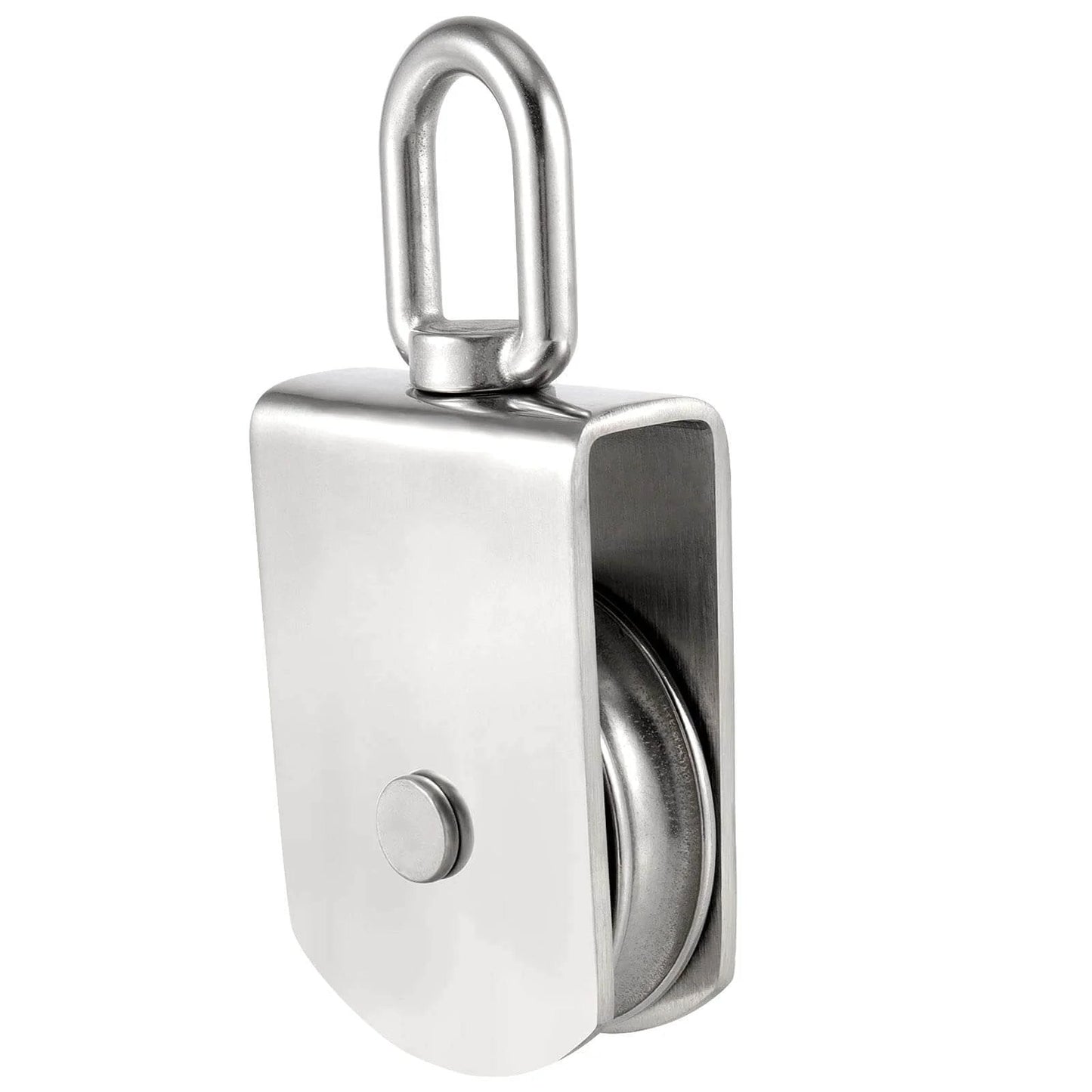 2 Pack M75 Lifting Single Pulley Roller, 304 Stainless Steel Heavy Duty Single Wheel Swivel Lifting Fixed Pulley Block