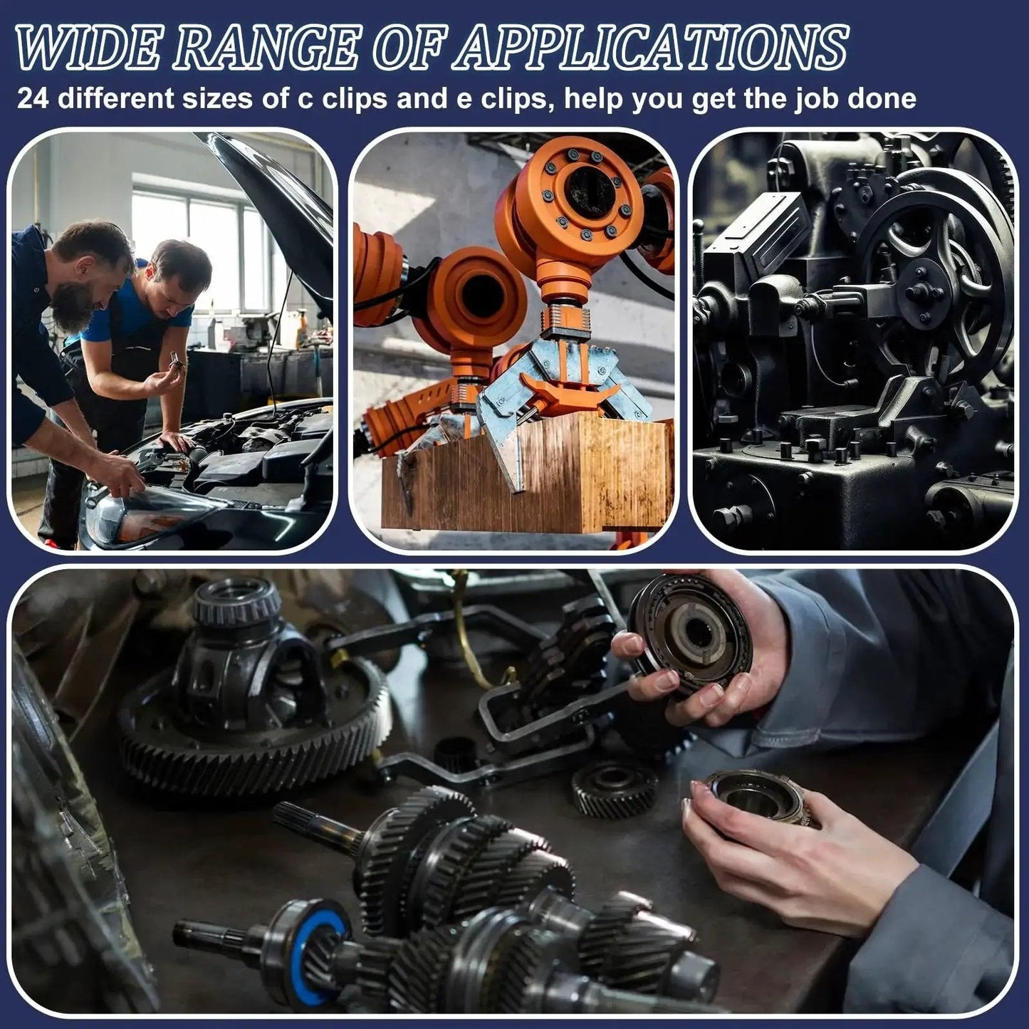 Applications of All In One C Clips And E Clips Kit For Machinery And DIY Projects ZQZ 840Pcs External Retaining Rings