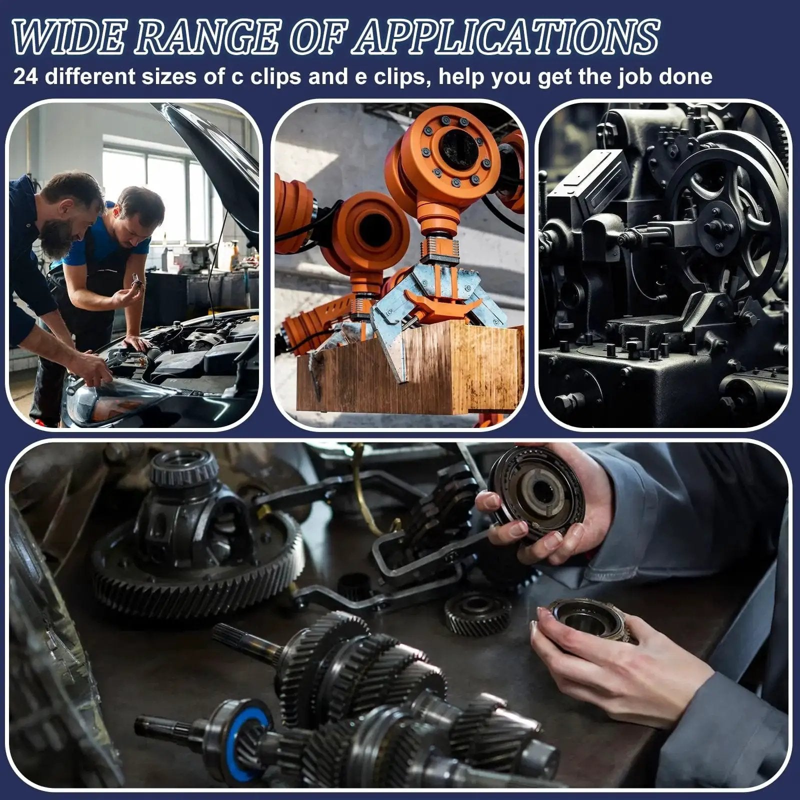 Applications of All In One C Clips And E Clips Kit For Machinery And DIY Projects ZQZ 840Pcs External Retaining Rings