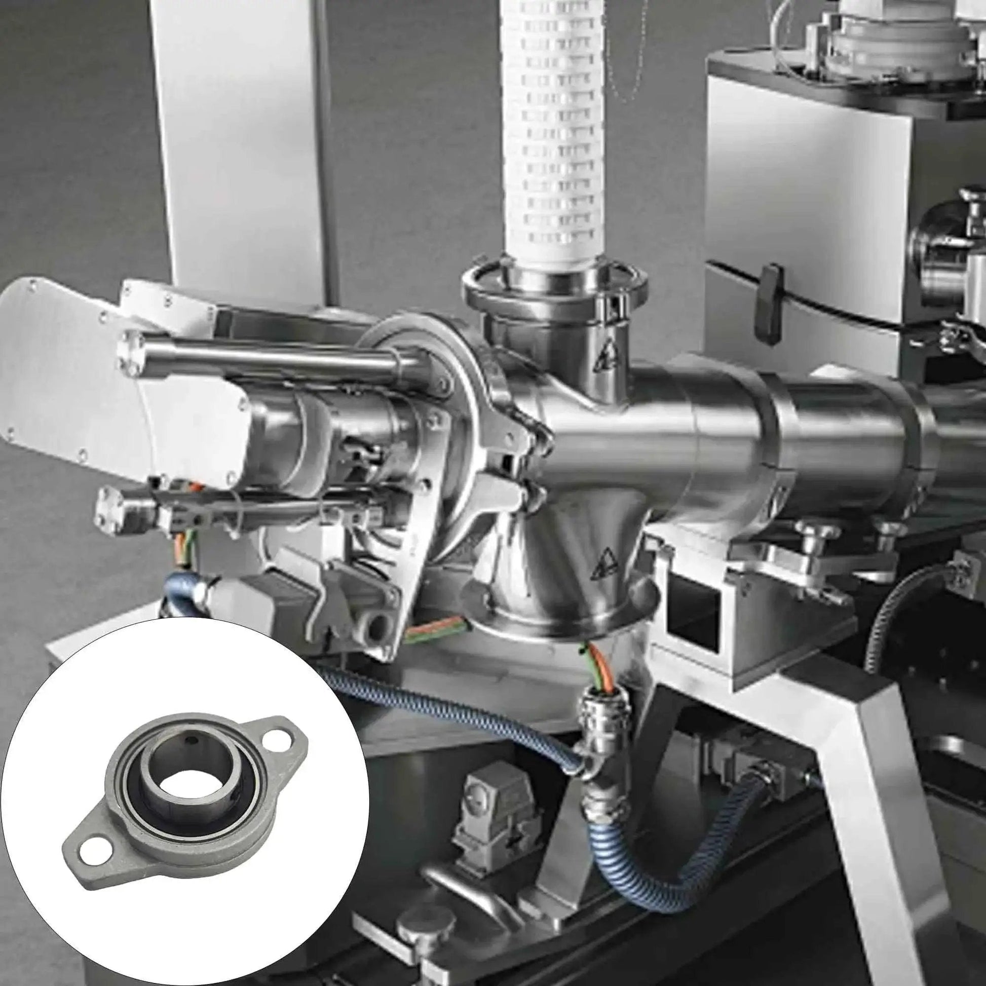 Two Pack Beefy Built 25mm Pillow Block Flange Bearing KFL000 in industrial machinery setup