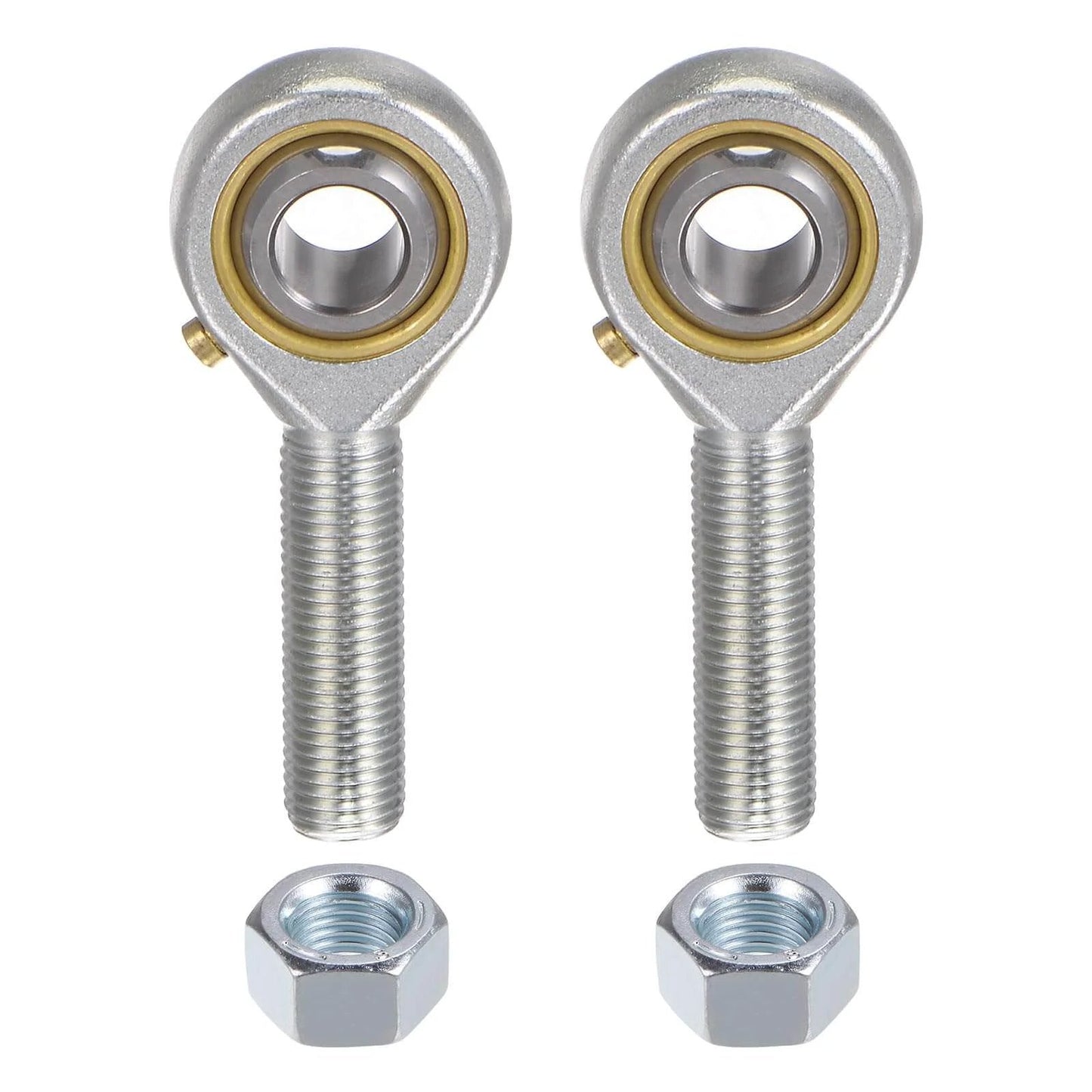 2pcs POSB6 Male Rod End Bearing with 3/8 Inch Bore and 3/8-24 Right Hand Thread, Self Lubricating Heim Joint Rod Ends with Jam Nuts