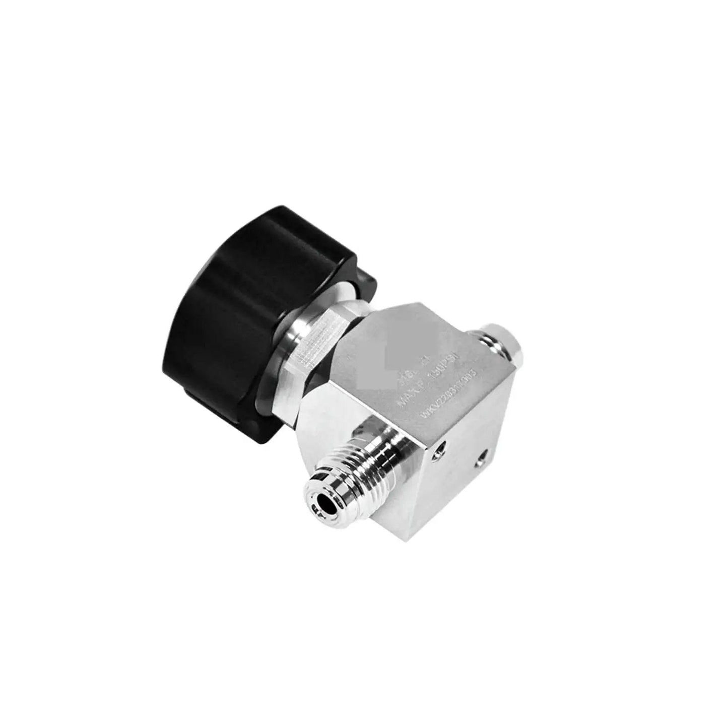 High Purity Manual Low Pressure Diaphragm Check Valve for 1/4 to 1/2 inch stainless steel lines, silver with black ABS handle, 10 bar rating