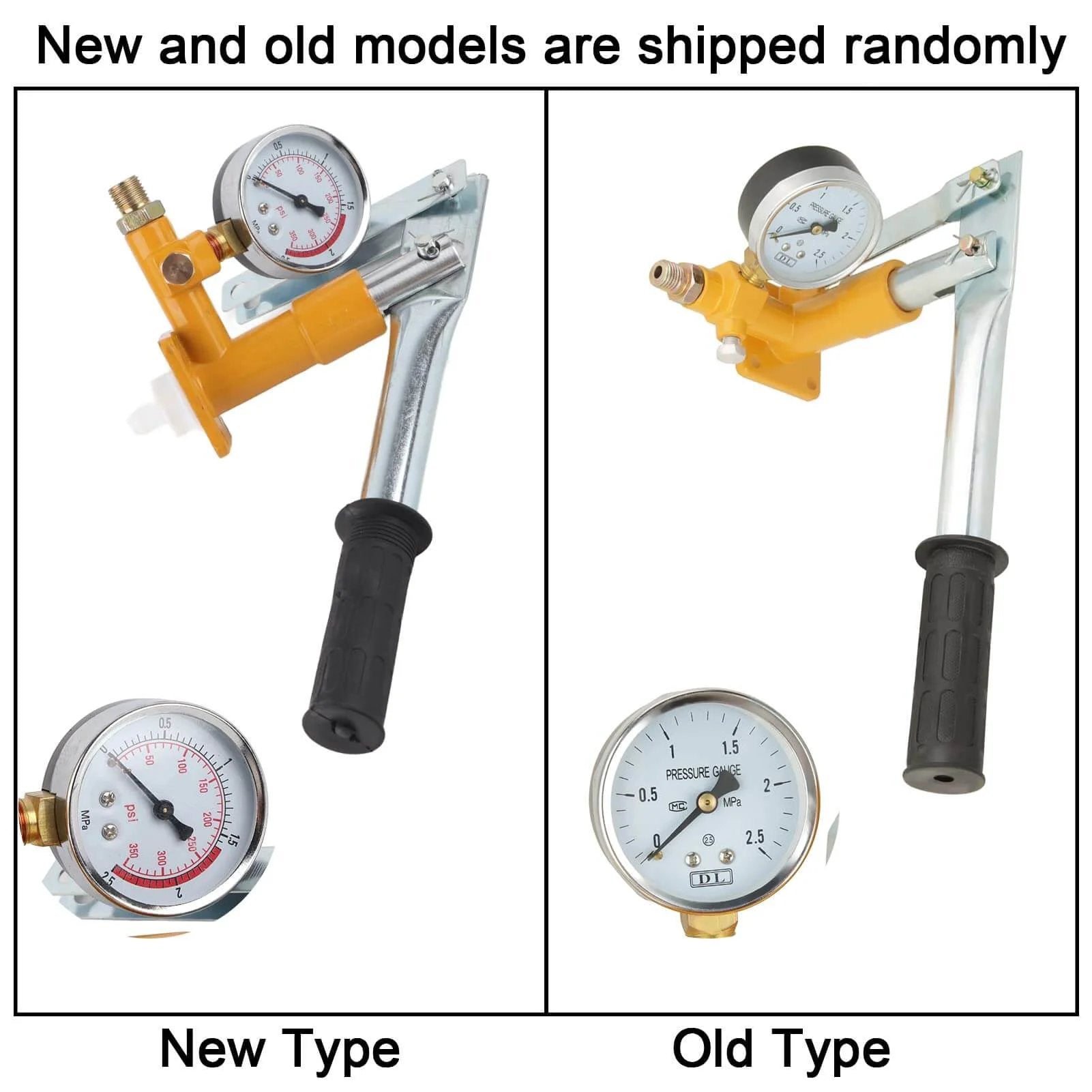 New and old models of Hydraulic Pressure Test Pump, 2.5Mpa 25KG Manual Hydraulic Water Pressure Test Pump, Pipeline Tester Tool