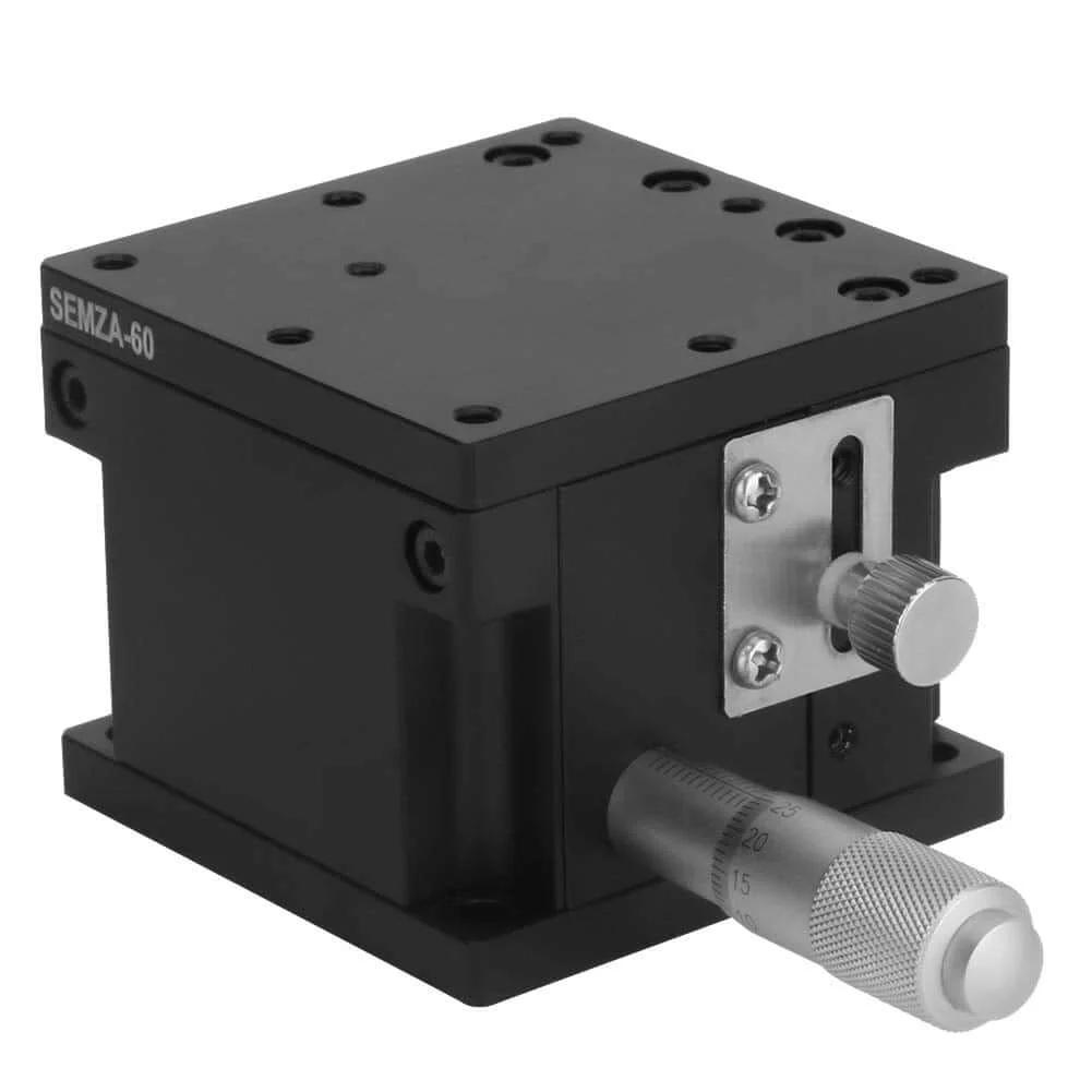Manual Z Linear Stage,Micrometer Fine Tuning Bearing Slide Table,Precision Trimming Cross Roller Linear Position Stage 2.4 * 2.4in in black.