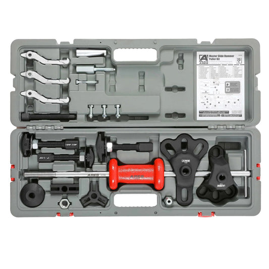 Master Slide Hammer Puller Set – 10-Way Slide Hammer Puller Set Includes 3-Piece Rear Axle Bearing Puller Kit in storage case