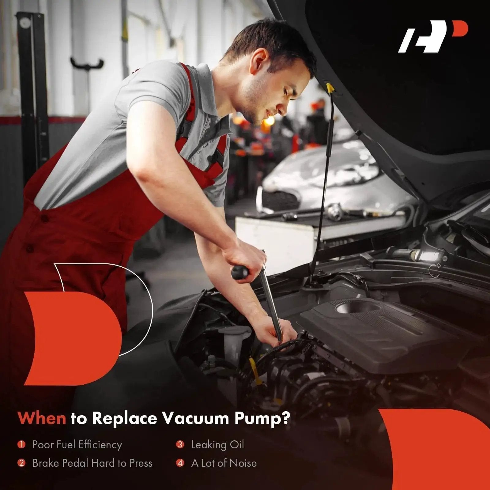 Mechanic checking engine with focus on when to replace vacuum pump guidelines