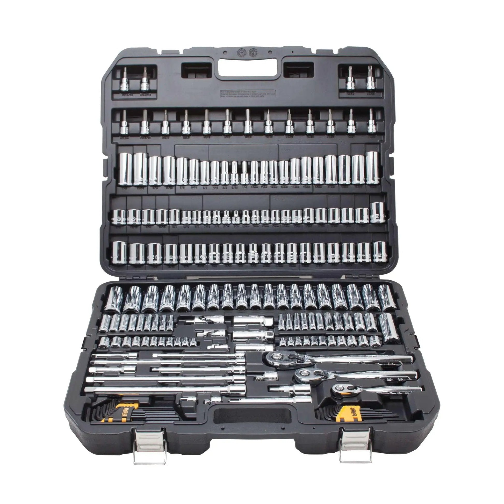 Pro Grade 192 Piece Mechanics Tool Set With One Quarter Inch, Three Eighths Inch, And One Half Inch Drive Sockets, SAE And Metric Wrenches