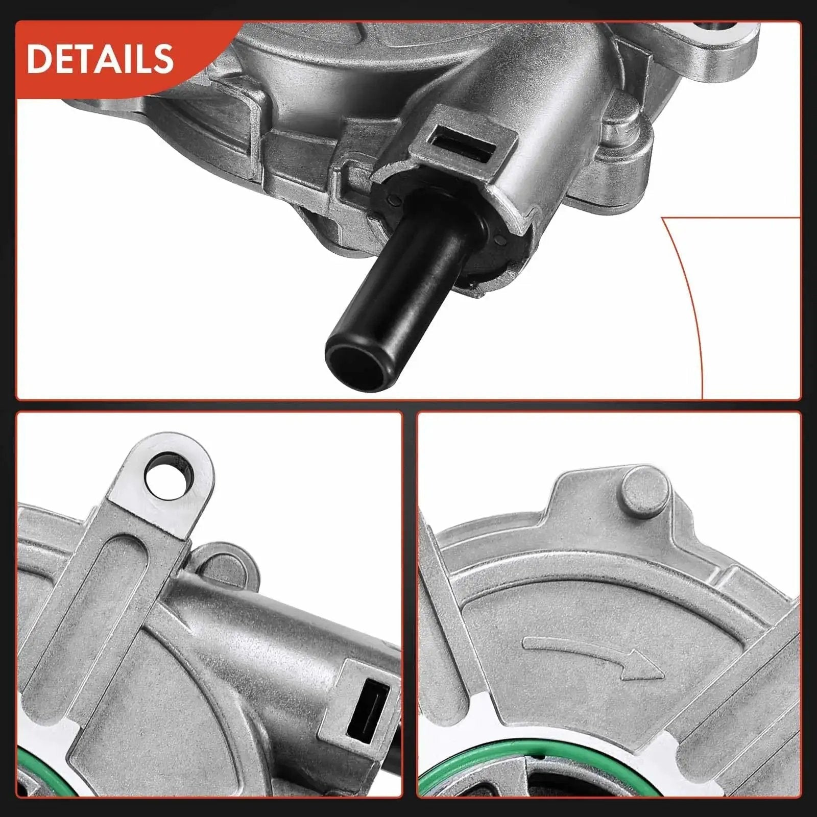 Detailed view of Direct Fit Mercedes Brake Vacuum Pump For C230 C280 C300 C350 E350 ML350 R350 SLK280 SLK300 V6 2.5L 3.0L 3.5L