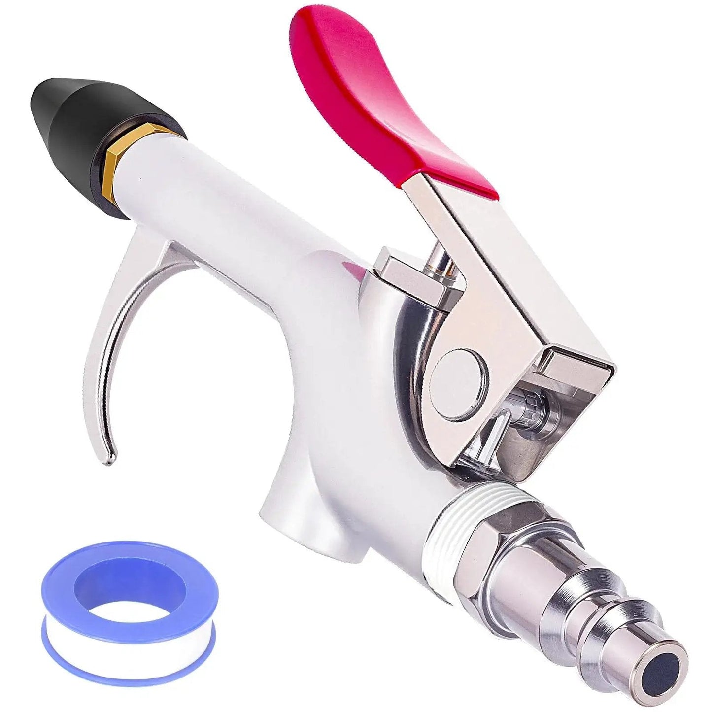 Powerful all metal air blow gun kit delivers efficient dust and debris removal with a 1/4 inch quick-connect, rubber tip