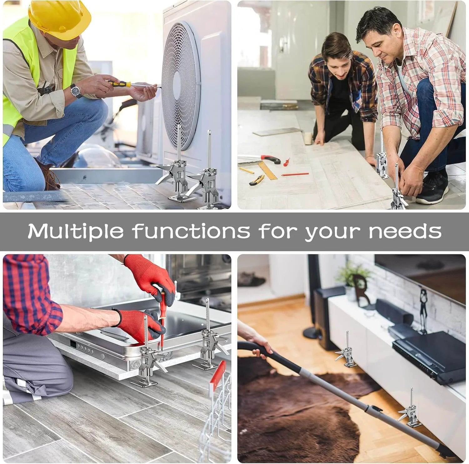 ✝️ 2Pcs Metal Labor Saving Arm Jack, Load-Bearing 440 lb Multi-Function Height Adjustment used for tile and panel lifting