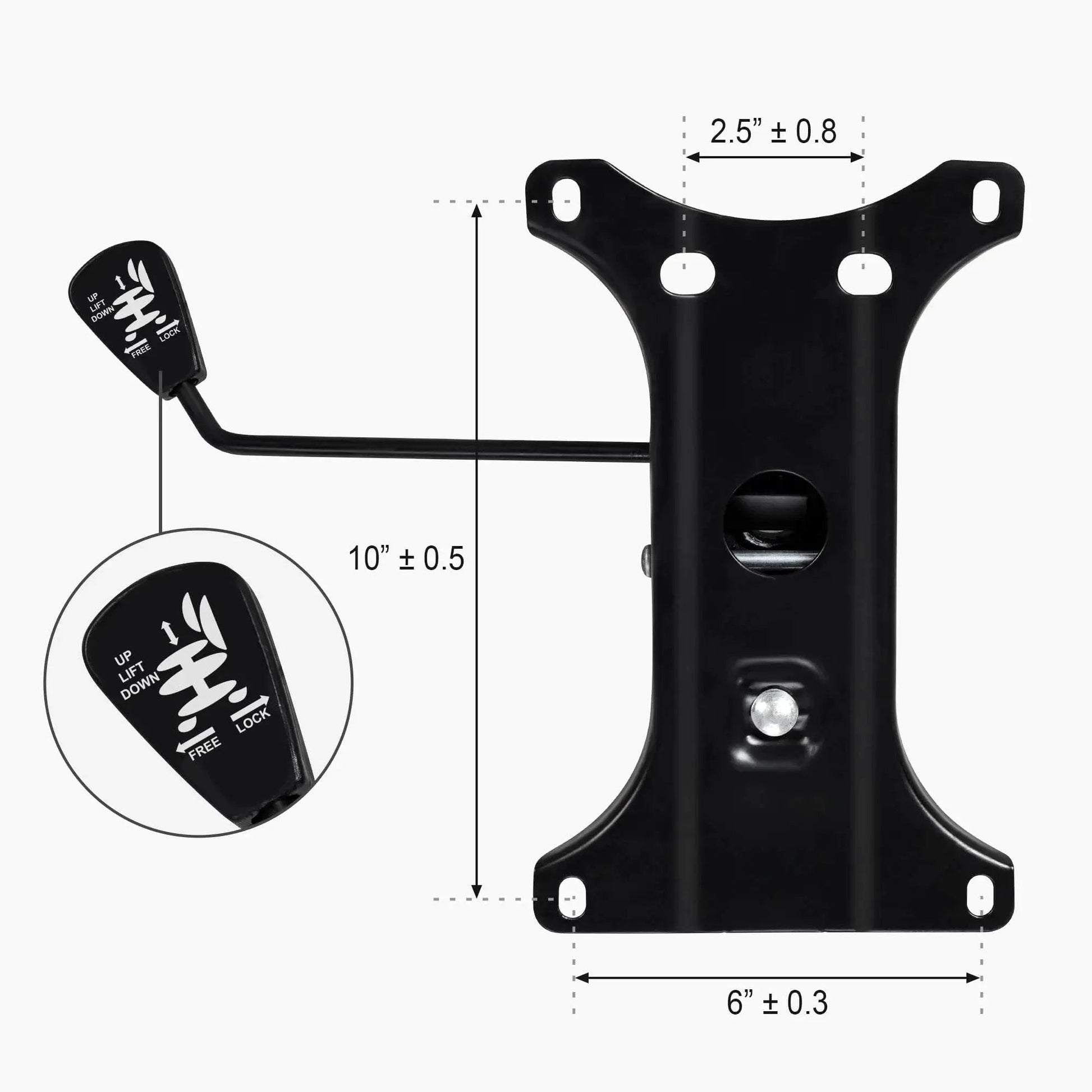 Metal Base Replacement Set For Office And Gaming Chairs With Bottom Plate Stand Cylinder And Five Durable Rubber Caster Wheels Designed For Heavy Duty Stable Gold Tone Base Smooth Quiet Rolling With Precision Bearings And Universal Fit Easy Install front view with dimensions