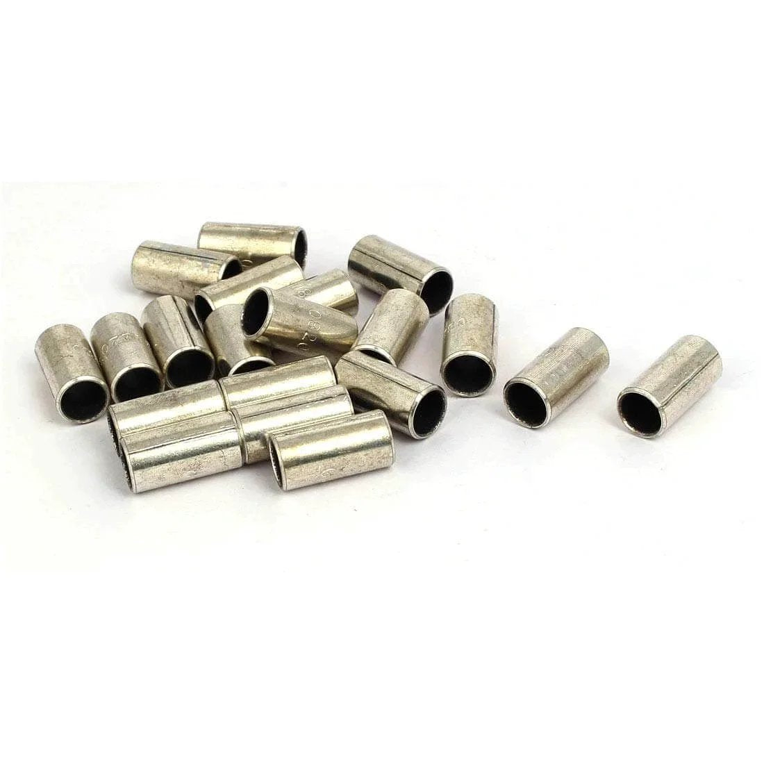 Pile of 10mm Outer Diameter 8mm Inner Diameter Self Lubricating Oilless Bearing Sleeve Composite Bushing 20pcs Flanged Metal Silver Tone