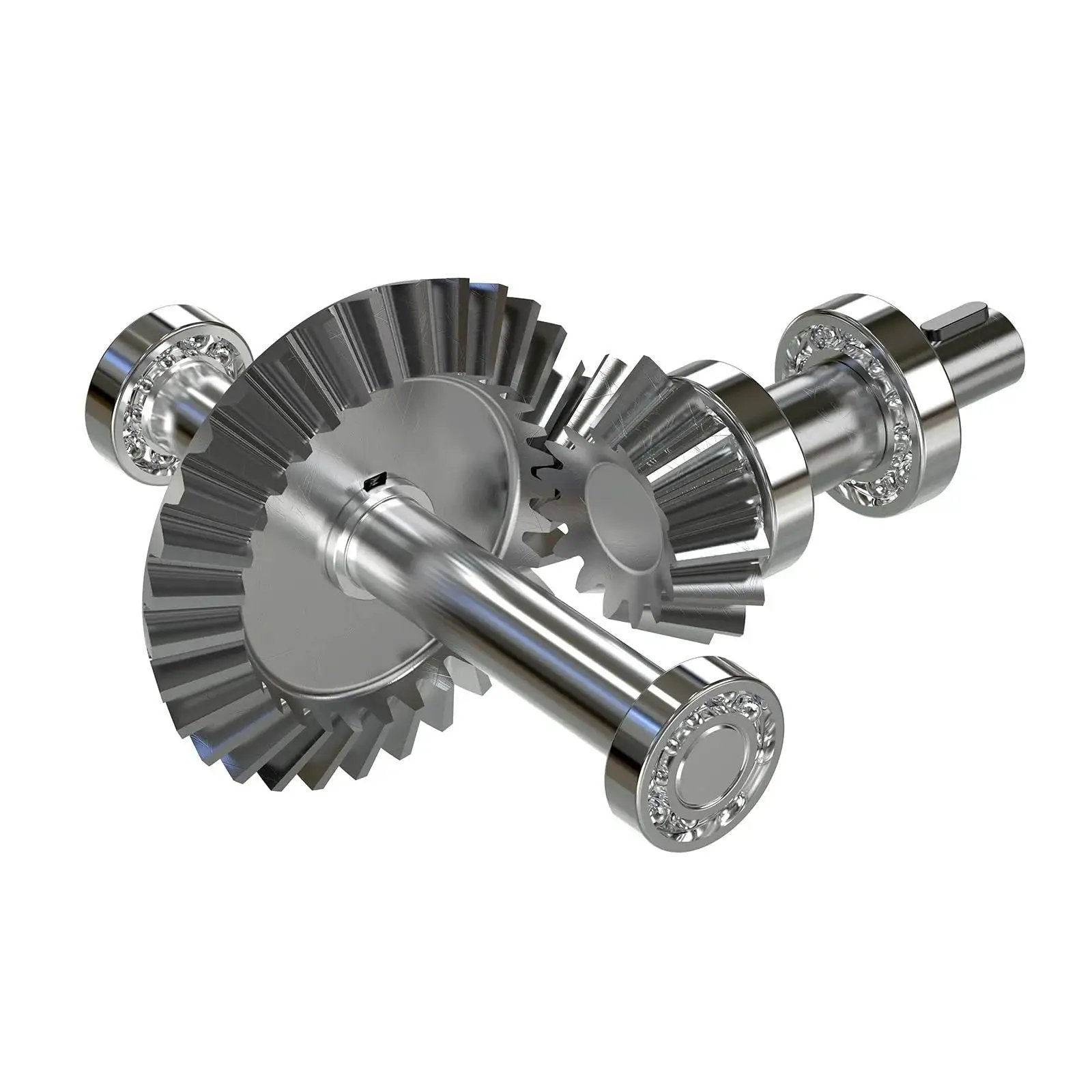 Bevel Gear Set 1 Module 1 To 1 20 Teeth 5mm Bore 90 Degree Pinion 4 Pieces, showing metal gears and pinions.