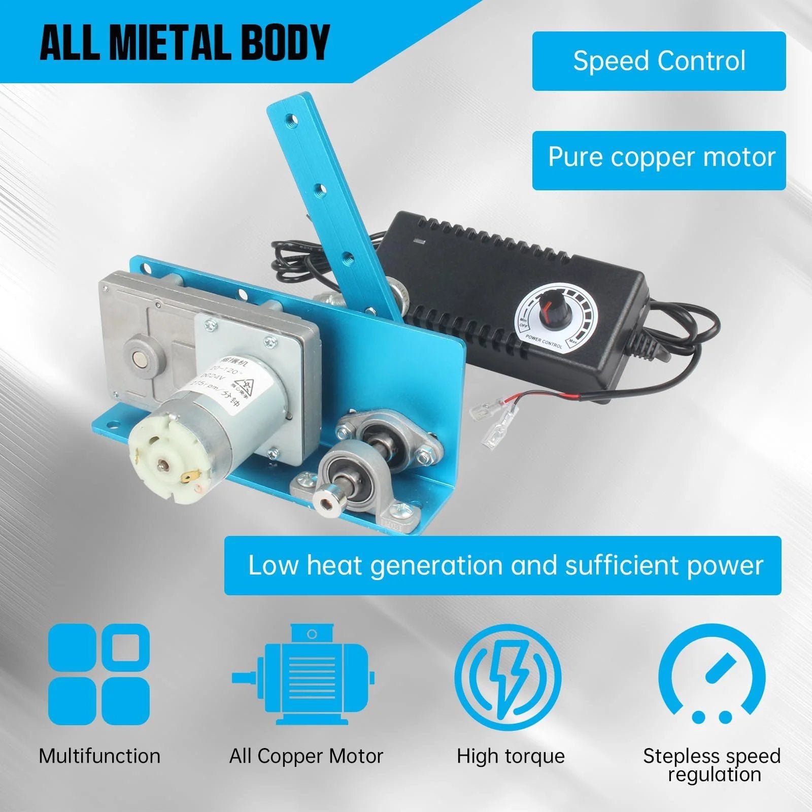 Powerful DC 12V And 24V Linear Actuator With Adjustable Swing Angle From 20 To 120 Degrees, 90 RPM Speed, Stepless Regulator, Perfect For DIY Wobbler Machines, Rocking Motors, And Home Automation Projects.