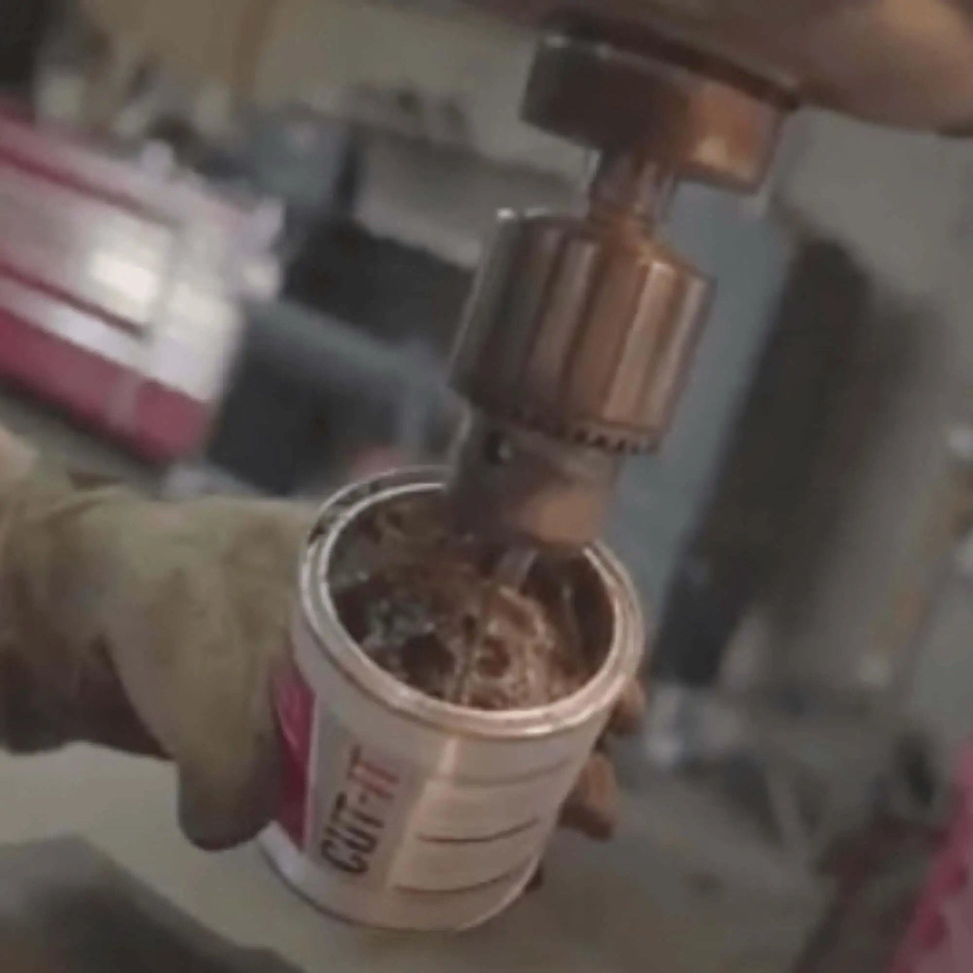 Applying Heavy Duty Metal Drilling Fluid For Aluminum And Stainless Steel That Keeps Your Bits Cool Extends Tool Life And Works As A Water Soluble Cutting Lubricant For Drills Tapping Lathe Bandsaw And Die Tools from tub to drill.