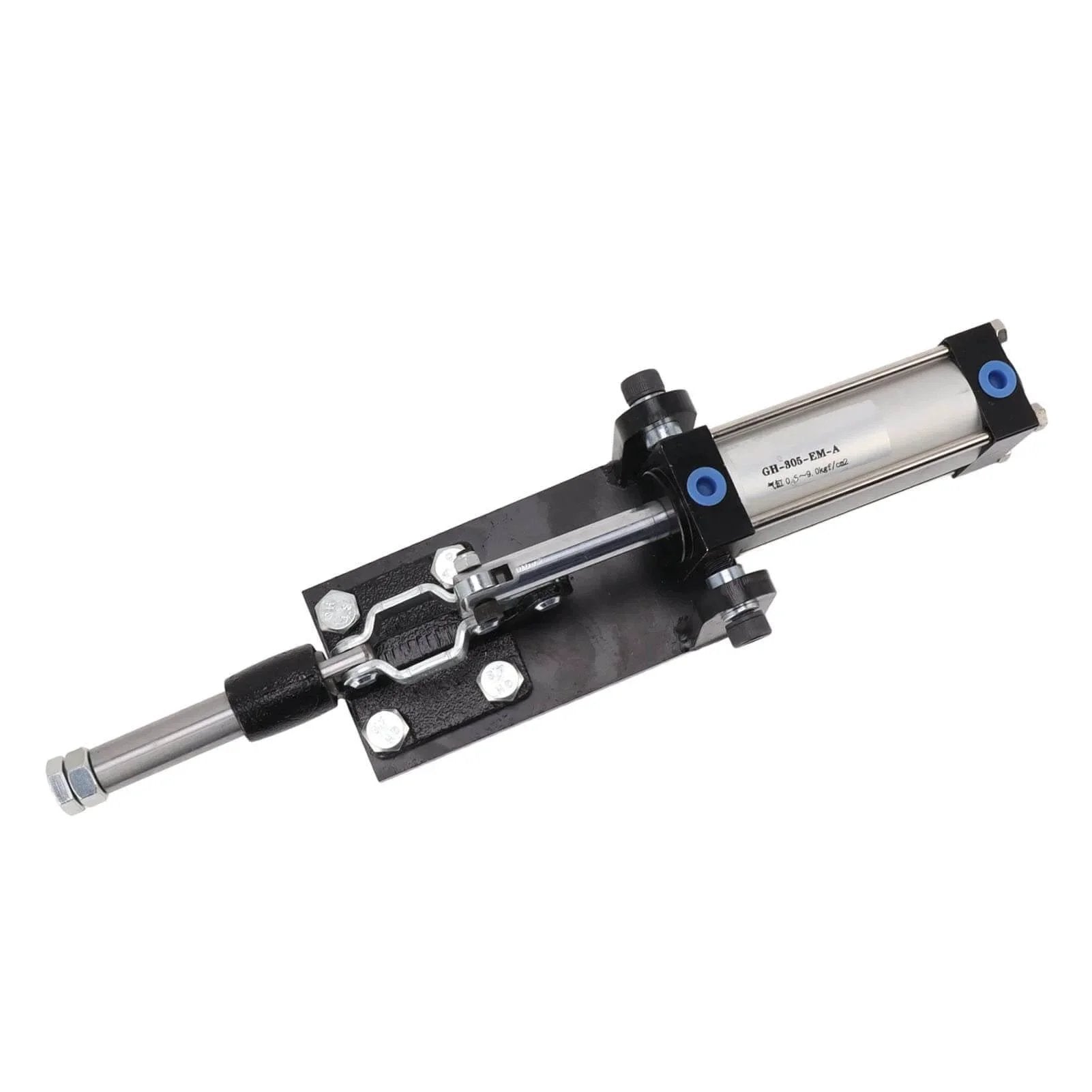 Side view of Metal Pneumatic Toggle Clamp With Auto Control Industrial Air Clamp in carbon steel for efficient production.