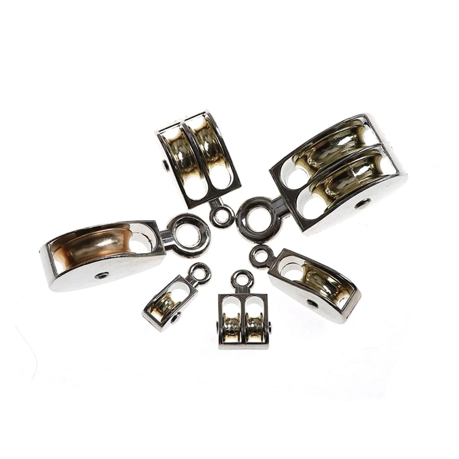 Assorted 36mm Metal Sheave Zinc Alloy Fixed Pulley Crown Block and Tackle Lifting Wheel Mini Single/Double Pulley for DIY