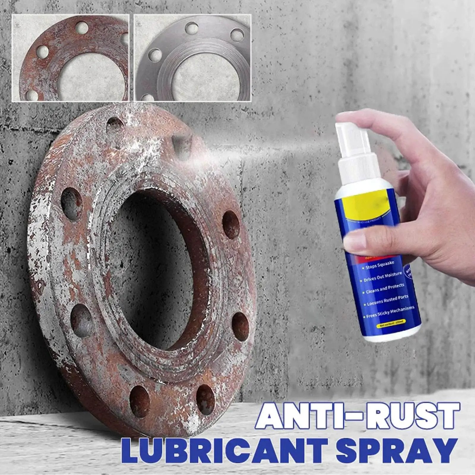Applying Anti Rust Remover And Lubricant Spray Set For Metal Surfaces Three Pack Fast Acting Rust Removal And Long Lasting Lubrication