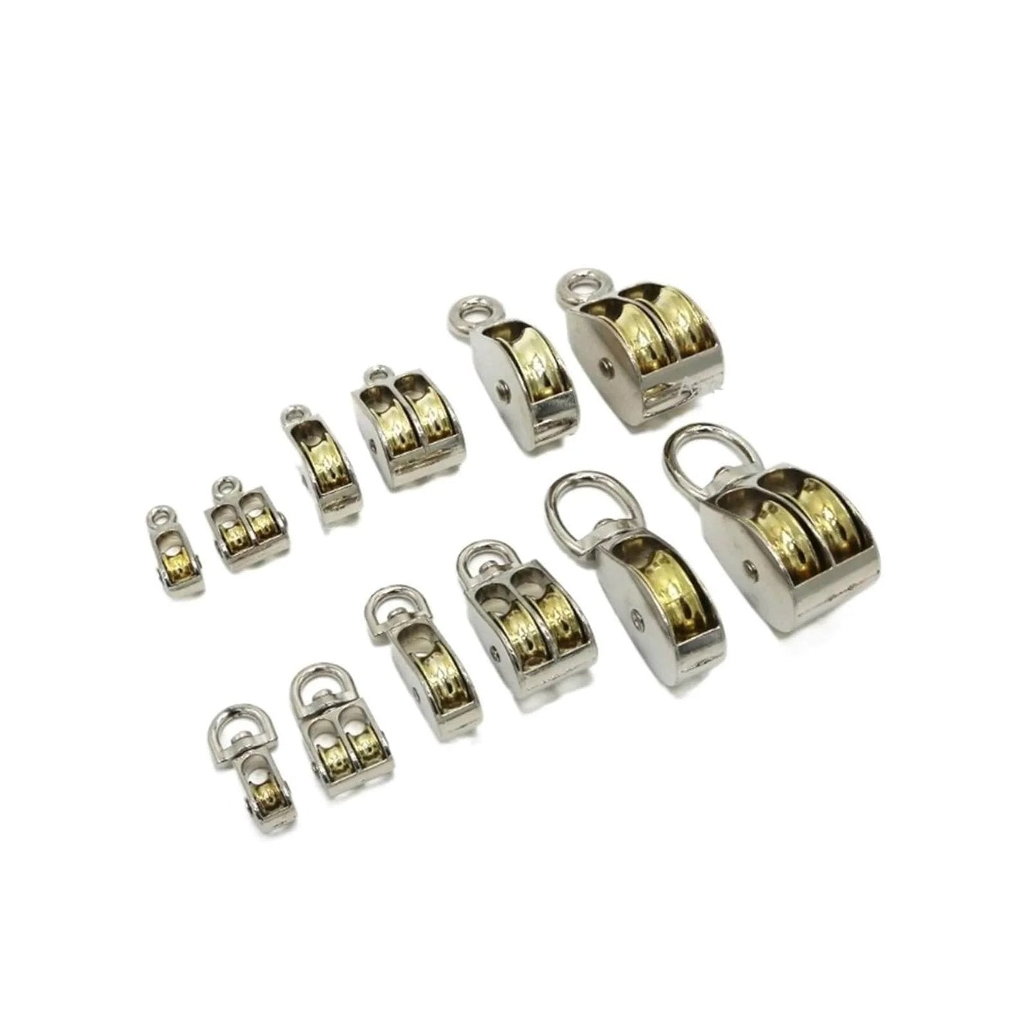 Assorted 58mm Metal Sheave Zinc Alloy Fixed Pulley Crown Block and Tackle Lifting Wheel Mini Single/Double Pulley