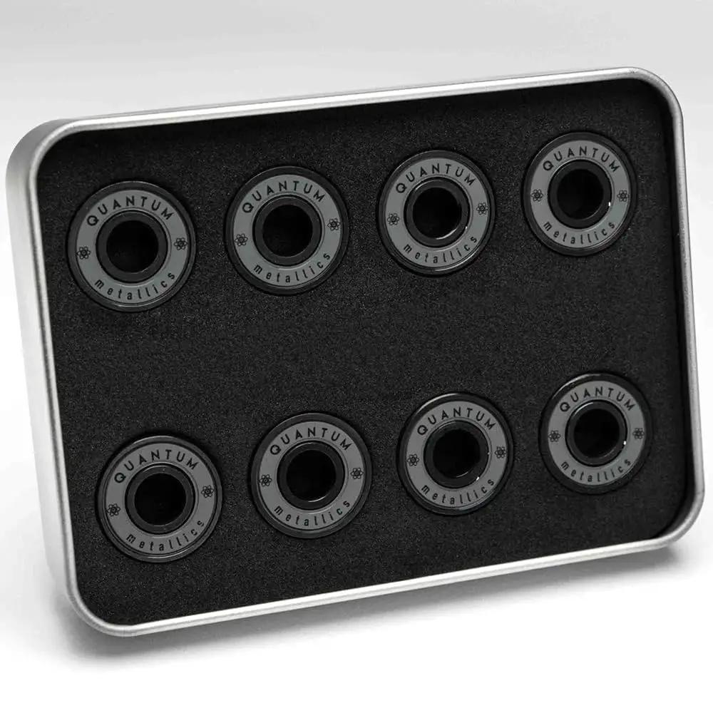 Metallics Series Bearings Pack Of 8 With Stackz Graphflo Cream Made In The USA Pro Grade High Precision Chrome Steel Inner Outer Rings