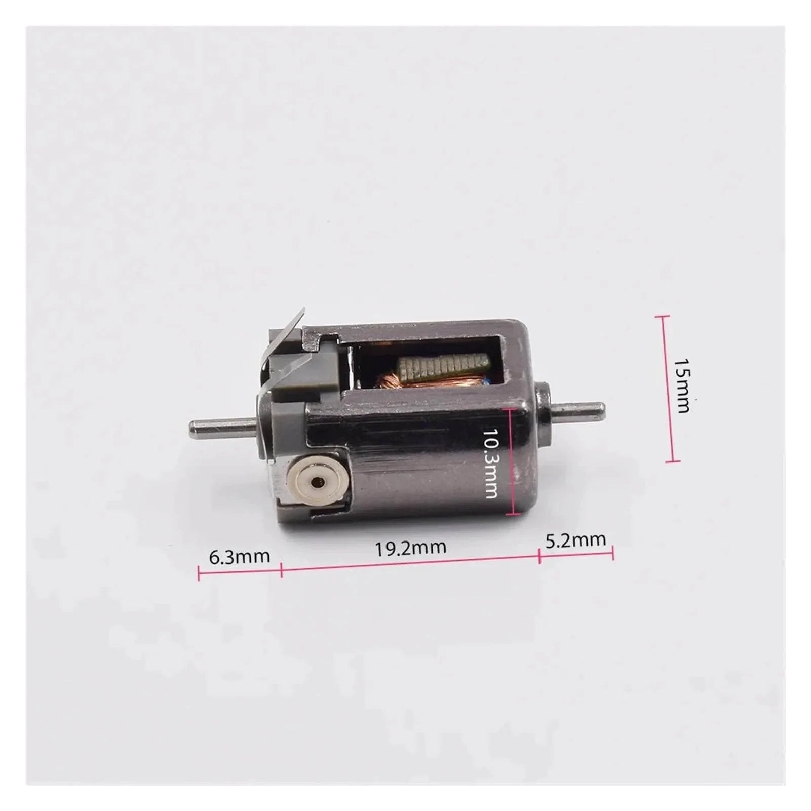 Micro Mini 10mm*15mm Electric Motor DC 6V-12V 26800RPM High Speed 1.5mm Dual Shaft for RC N-Scale HO Slot Car Rail Model(C Motor Long Shaft)