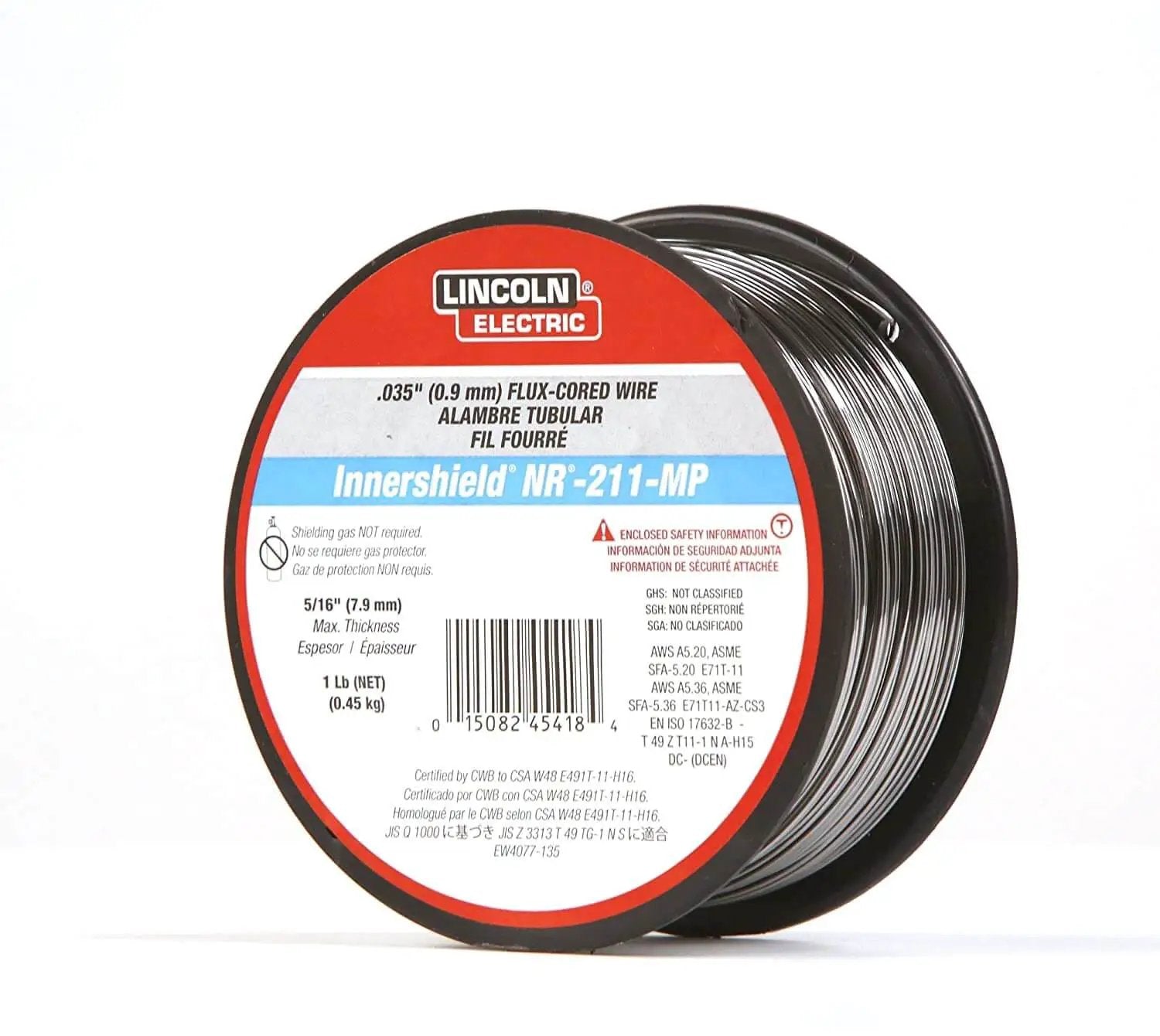 Spool of MIG Welding Wire 0.035 NR-211 MP Flux Core for Mild Steel All Position With Smooth Bead Welds And Easy Wire Feed