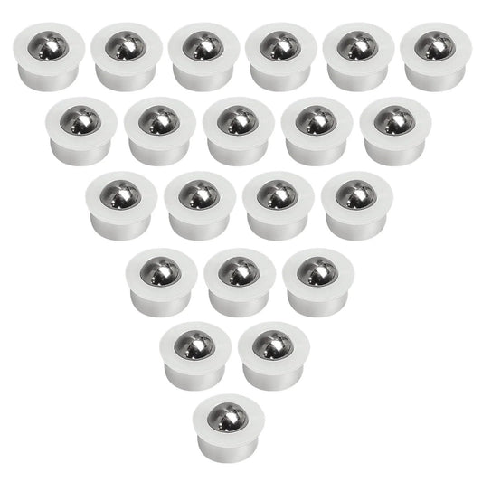 20 Pack Mini Ball Transfer Bearings 1/3 Inch White Nylon Units with Stainless Steel Ball for Tables Conveyors Furniture and Wheelchairs with Smooth 360 Degree Motion