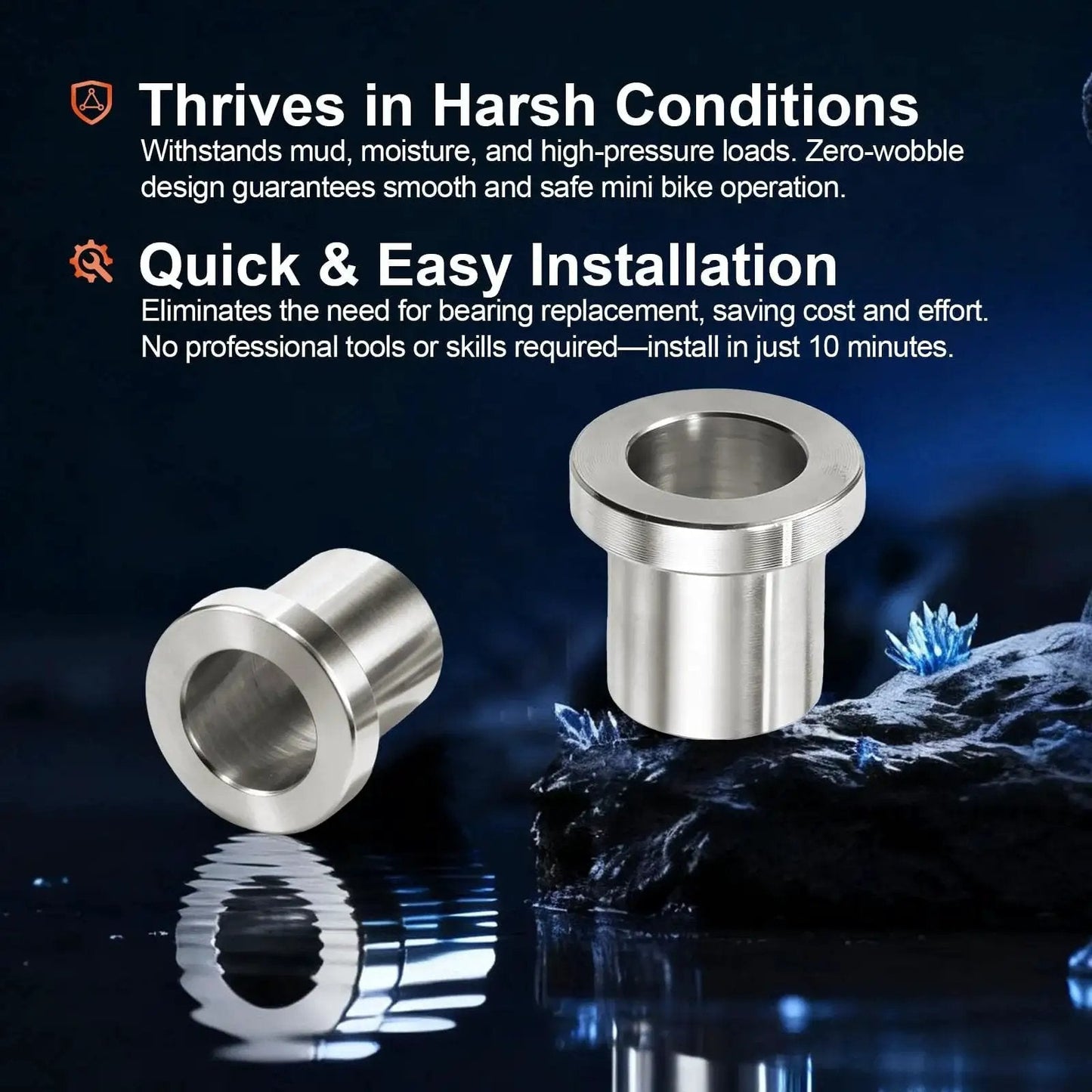 2 Pack Five Eighths Inch To Twelve Millimeter Adapter Sleeve Bearing Reducer Bushing For Mini Bike Axle In Galvanized Iron
