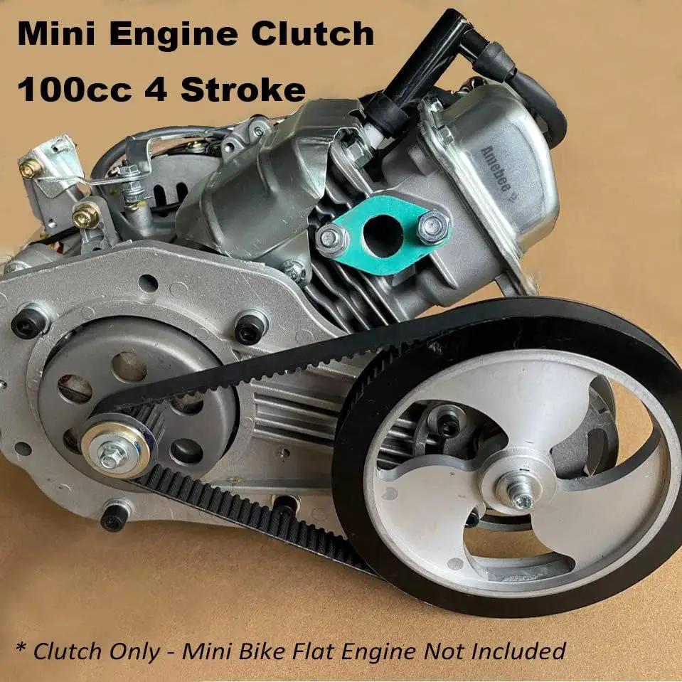 Mini bike engine with clutch and belt 100cc 4 stroke system for Bike Engine Clutch Bell Drum Brushing Sleeve Kit installation.