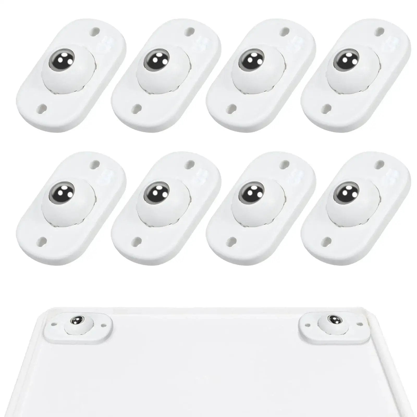 8 Pcs Self Adhesive Mini Caster Wheels Set For Appliances And Cabinets, 360 Degree Swivel Stainless Steel Universal Wheel Sliders