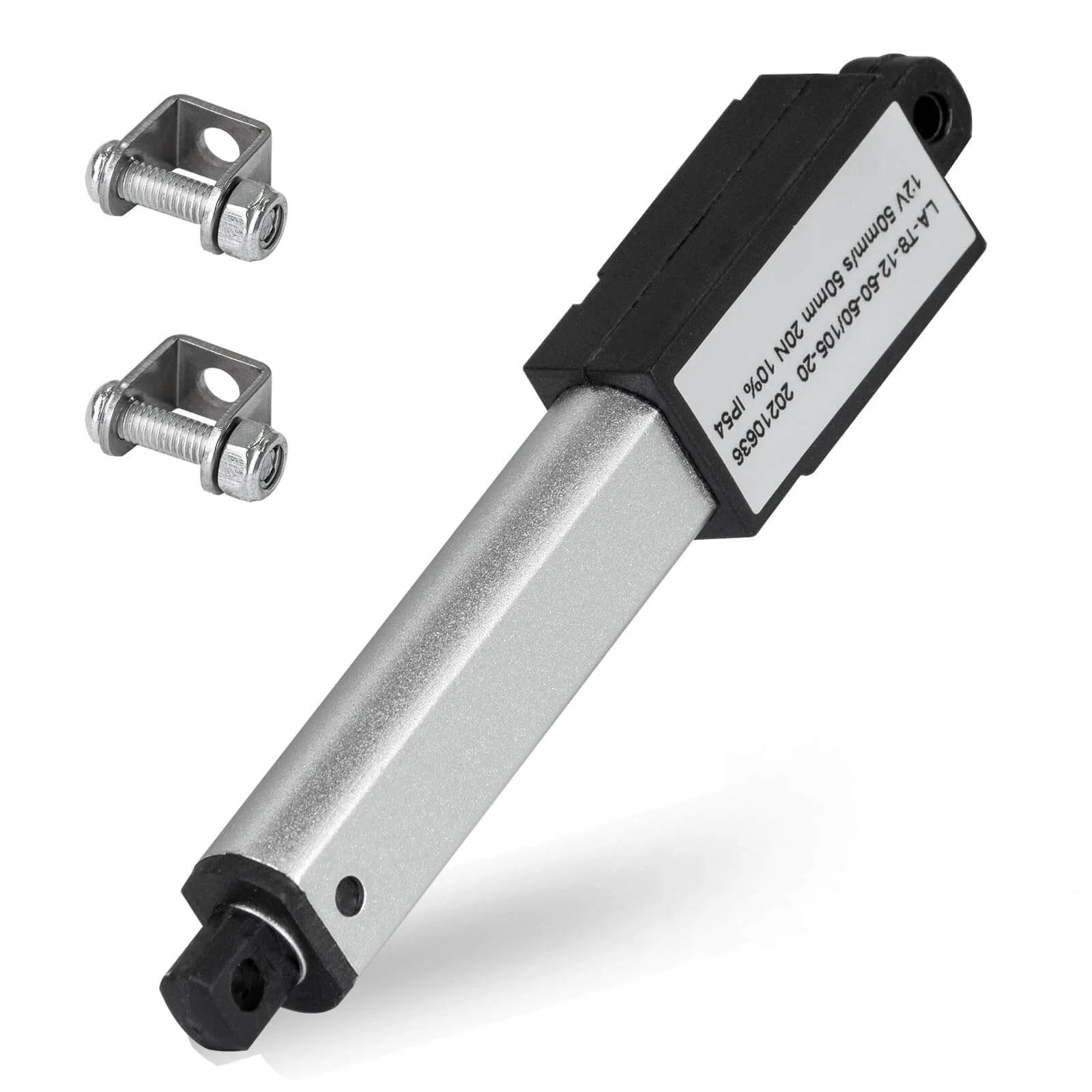 Mini Electric Linear Actuator Stroke 2"–Force 4.5 lbs–12V with stainless steel tube and bolts for installation