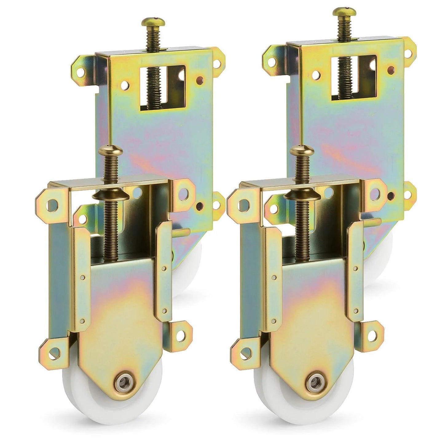 4 Pack Sliding Mirror Closet Door Rollers Replacement Set Durable Heavy-Duty With 2.5 Inch Wheels And 1.5 Inch Nylon Concave Ball Bearing Wheel Bolts Not Included For Easy Spare Replacement
