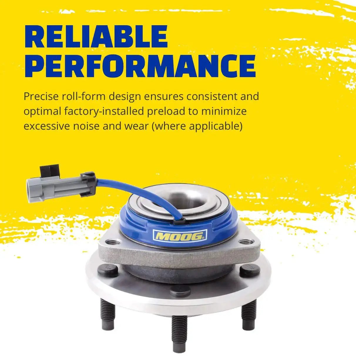 Wheel Bearing And Hub Assembly Compatible With Chevrolet Silverado 1500 Avalanche 1500 Express 1500 And Cadillac Escalade Models From 2002 To 2014 Replacement Part Suitable For Front Or Rear Axle Applications With Durable Sealed Bearings on white background with 'Reliable Performance' text.