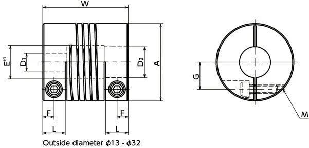 MSH-26C 1/4"-3/8" Flexible Coupling NBK Japan
