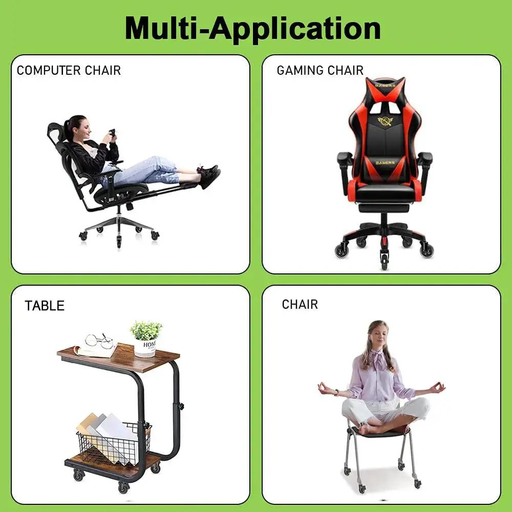 Multi-Application of Five Pack 3 Inch Caster Wheels With Safety Dual Locking Brakes on office chairs and carts